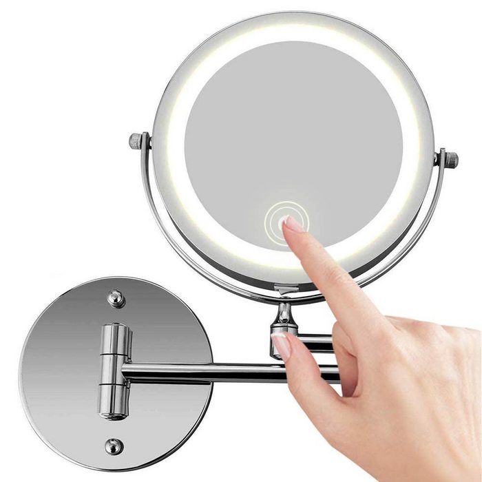 Mmgoqqt LED-Lichtspiegel Kosmetikspiegel LED beleuchtet mit 10-facher Vergrößerung