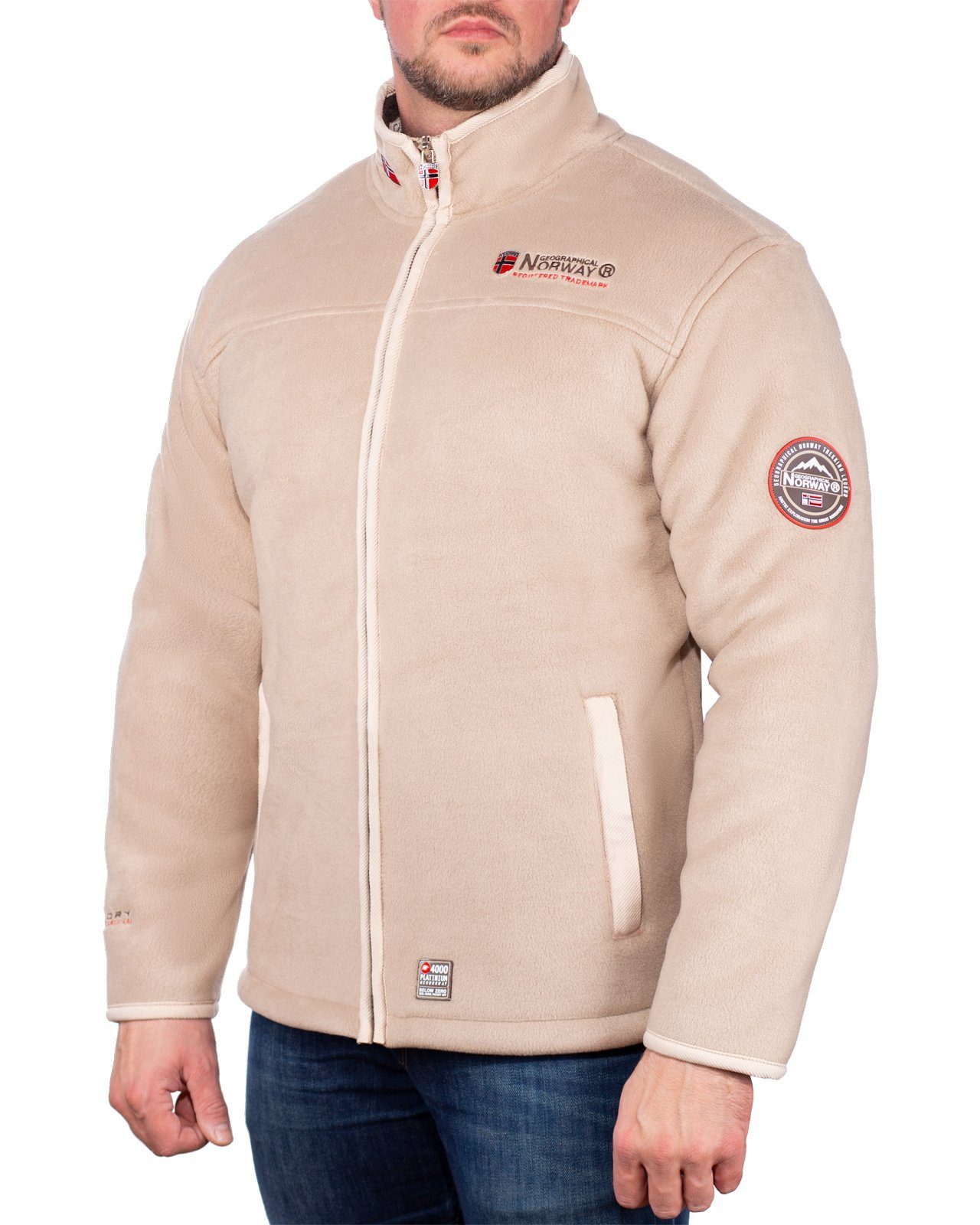 Outdoor Norway (1-St) Stehkragen Herren Fleecejacke Jacke mit baubolt Geographical beige