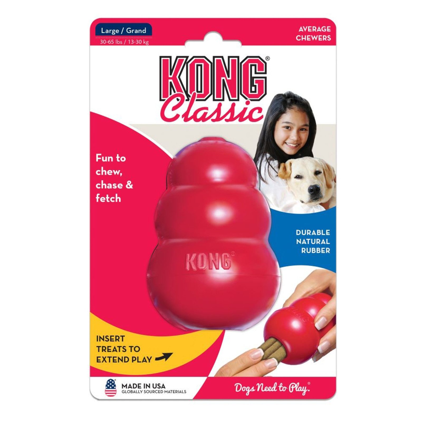 KONG Kauspielzeug KONG Classic L, rot, Kauspielzeug aus Naturkautschuk für günstig online kaufen