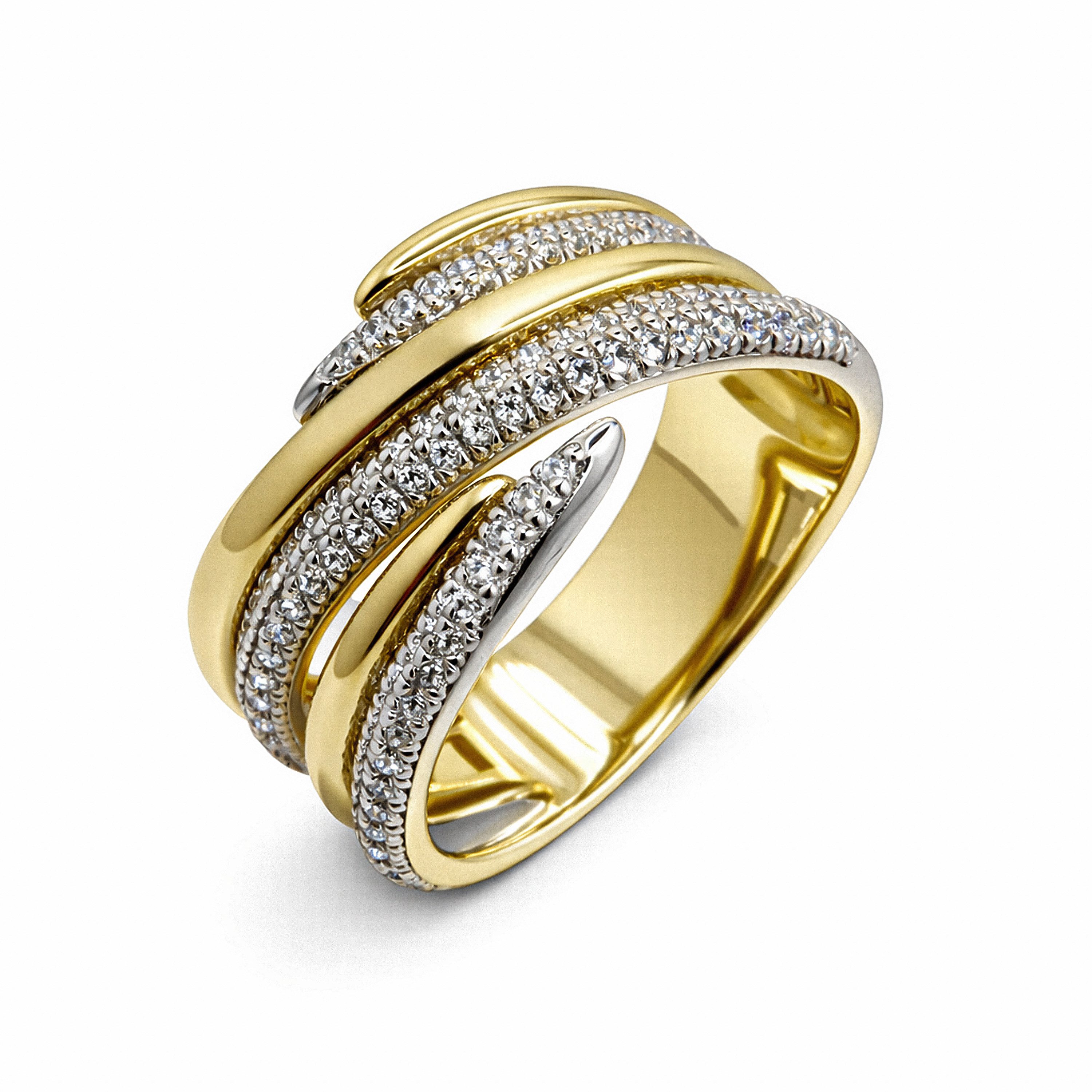 Fingerring Schmuck Geschenk Silber 925 Damenring Ring bicolor