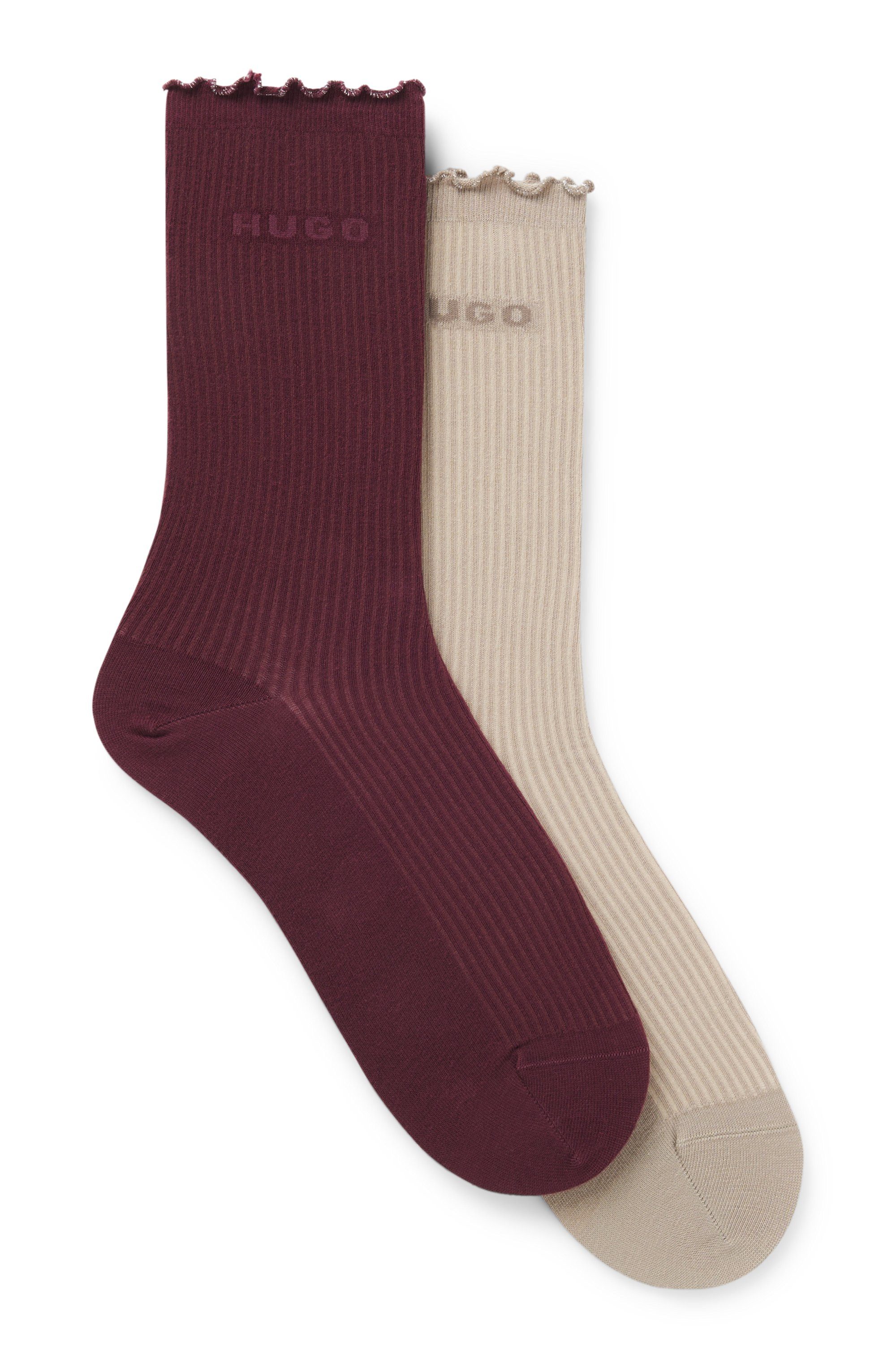 HUGO Basicsocken 2P RS LETTUCE CC W (2-Paar) Bund leicht gekräuselt günstig online kaufen