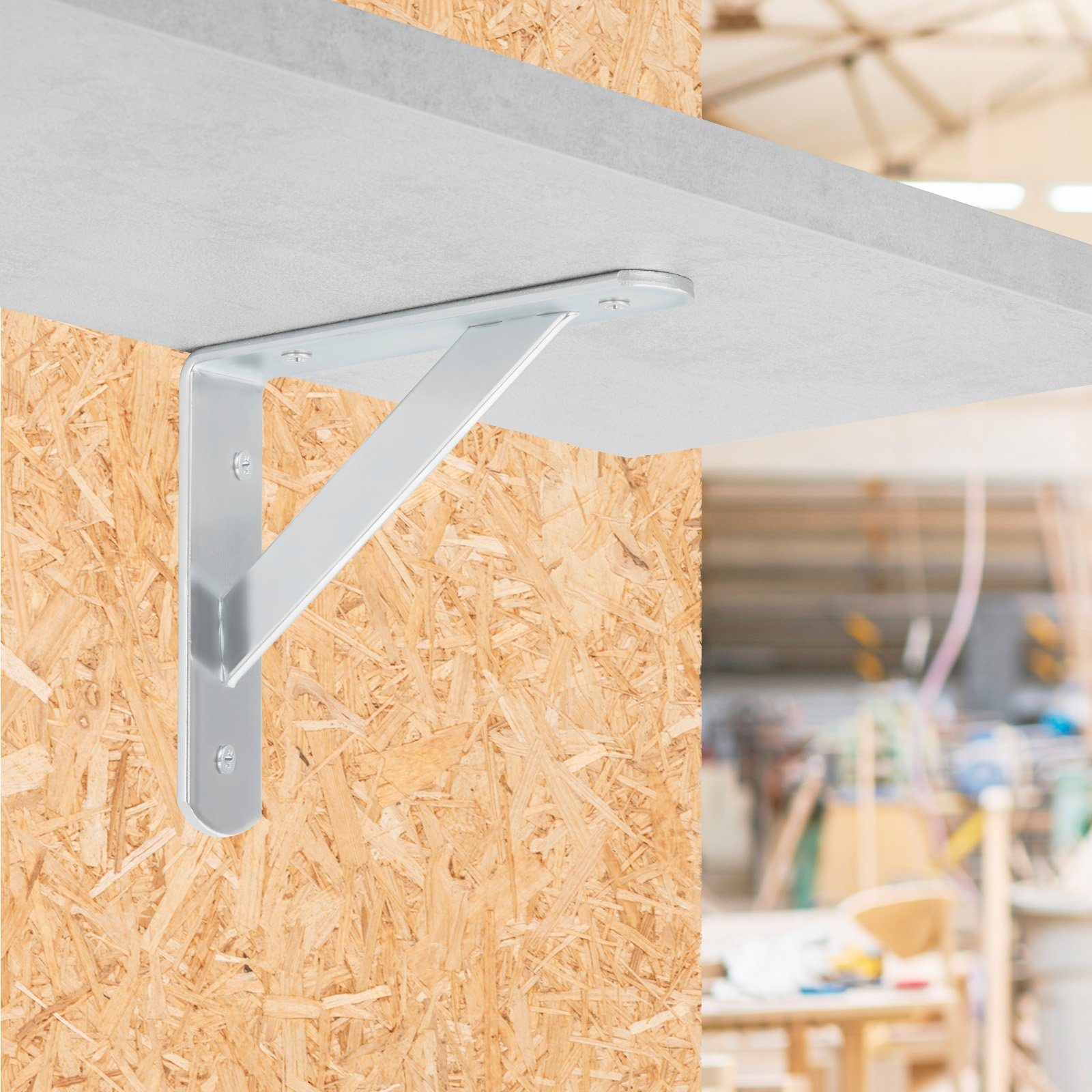 SO-TECH® Wandregalhalter Regalkonsolen mit Querstrebe zur Stabilisierung, 1-tlg., 150 x 125 x 30 mm, verzinkt, pulverbeschichtet – Bild 2 von 5