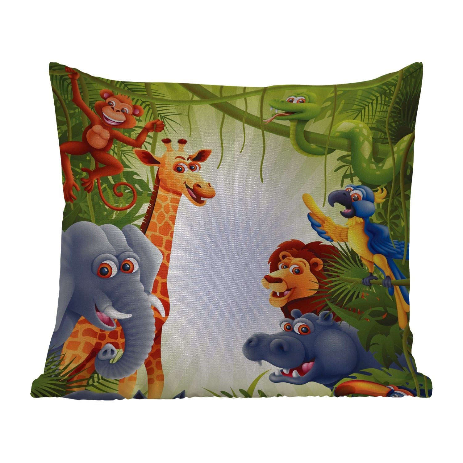 - Dekokissen - - Dekokissen, Baby Dekokissenbezug, - - Giraffe, MuchoWow Kissenhülle, Dschungel Outdoor Elefant Mädchen - Jungen Kissenbezüge, Löwe