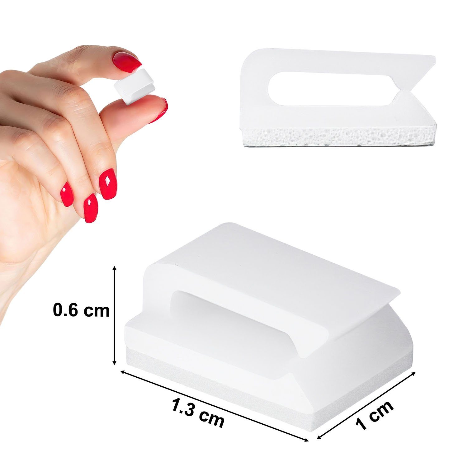 WEBBOMB Kabelverbinder-Sortiment 40/100 x Kabelclips Kabelklemmen Kabelhalter Kabelbinder selbstklebend, 40-tlg.