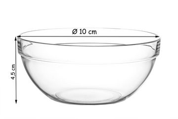 BigDean Schale 6x Dipschalen aus Glas Ø 10cm 210 ml Dessertschalen, Snackschalen, Glas, (6-tlg)