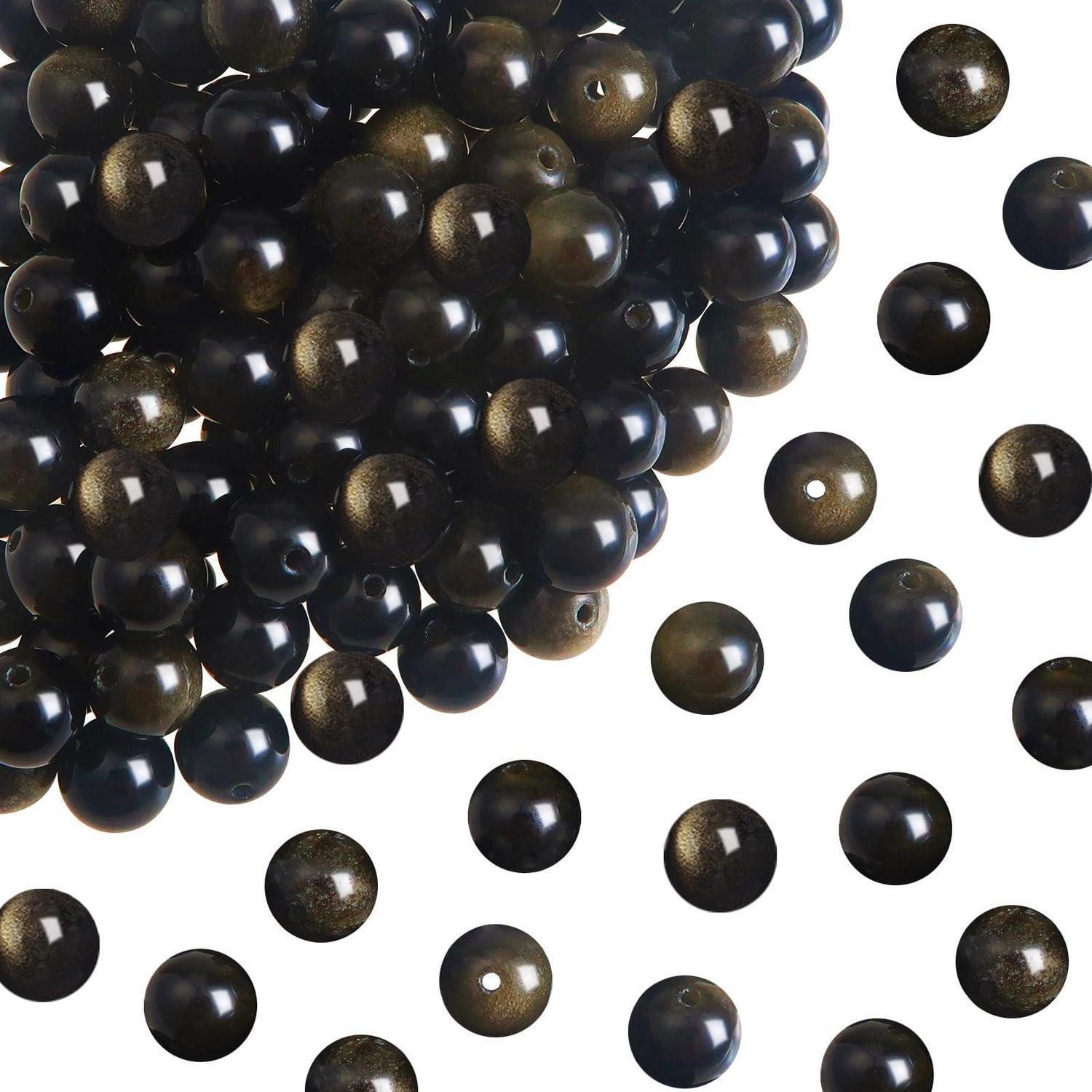 LuxusKollektion Bastelperlen Edelsteinperlen Obsidian 8mm 100Stk, (100-tlg)