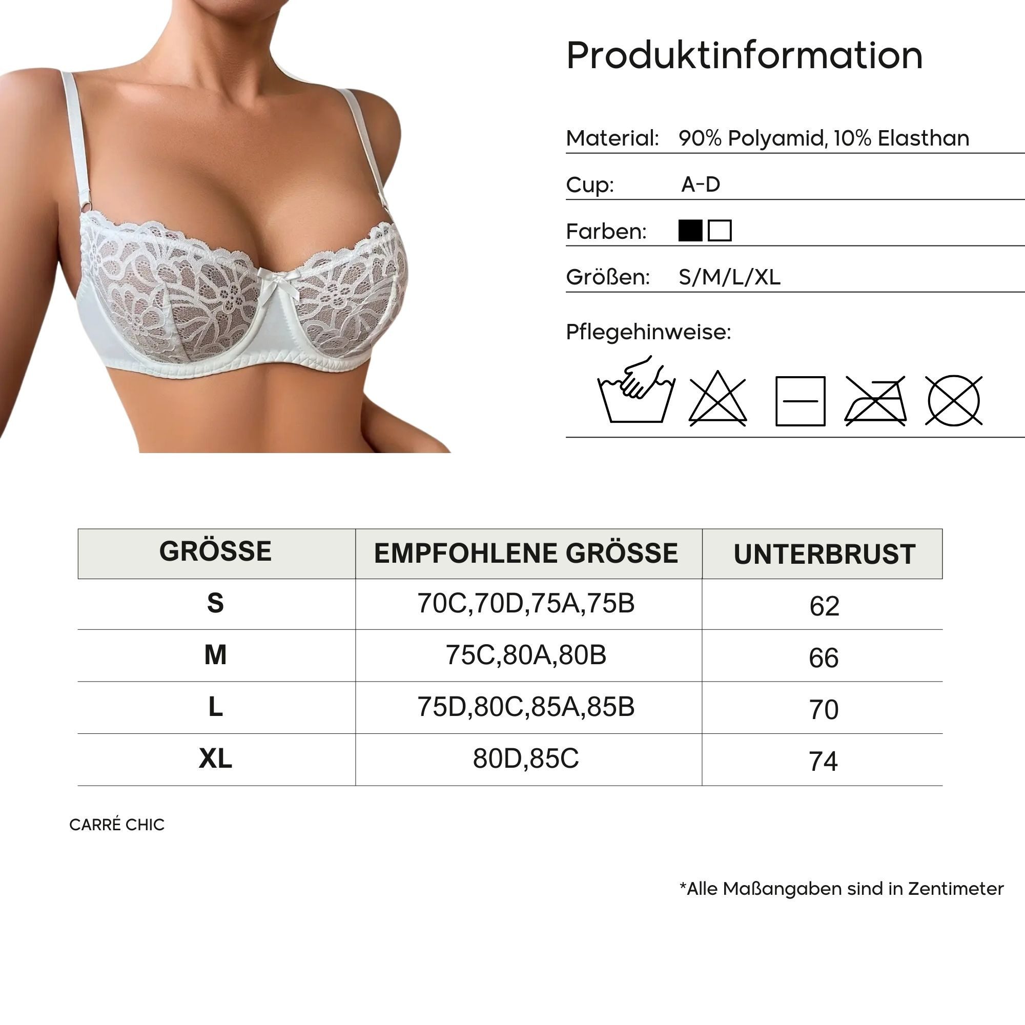 Elegant Love Bügel-BH Balconette-BH mit Spitze, Bra für Damen Romantischer BH, Unterwäsche – Sexy Dessous mit floralem Design