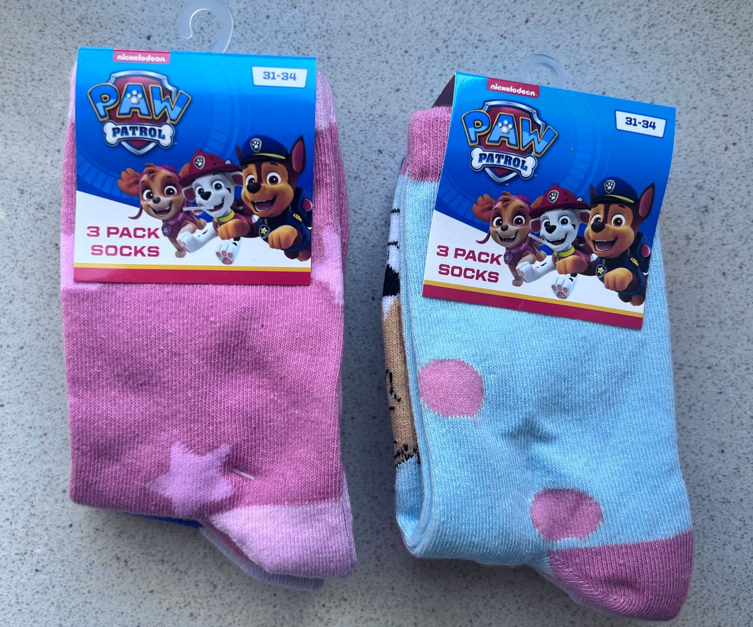 PAW PATROL Feinsocken 3x Paw Patrol Mädchen Socken Gr.23/26 27/30 31/34 (Packung) Eingesticktes PawPatrol LOgo