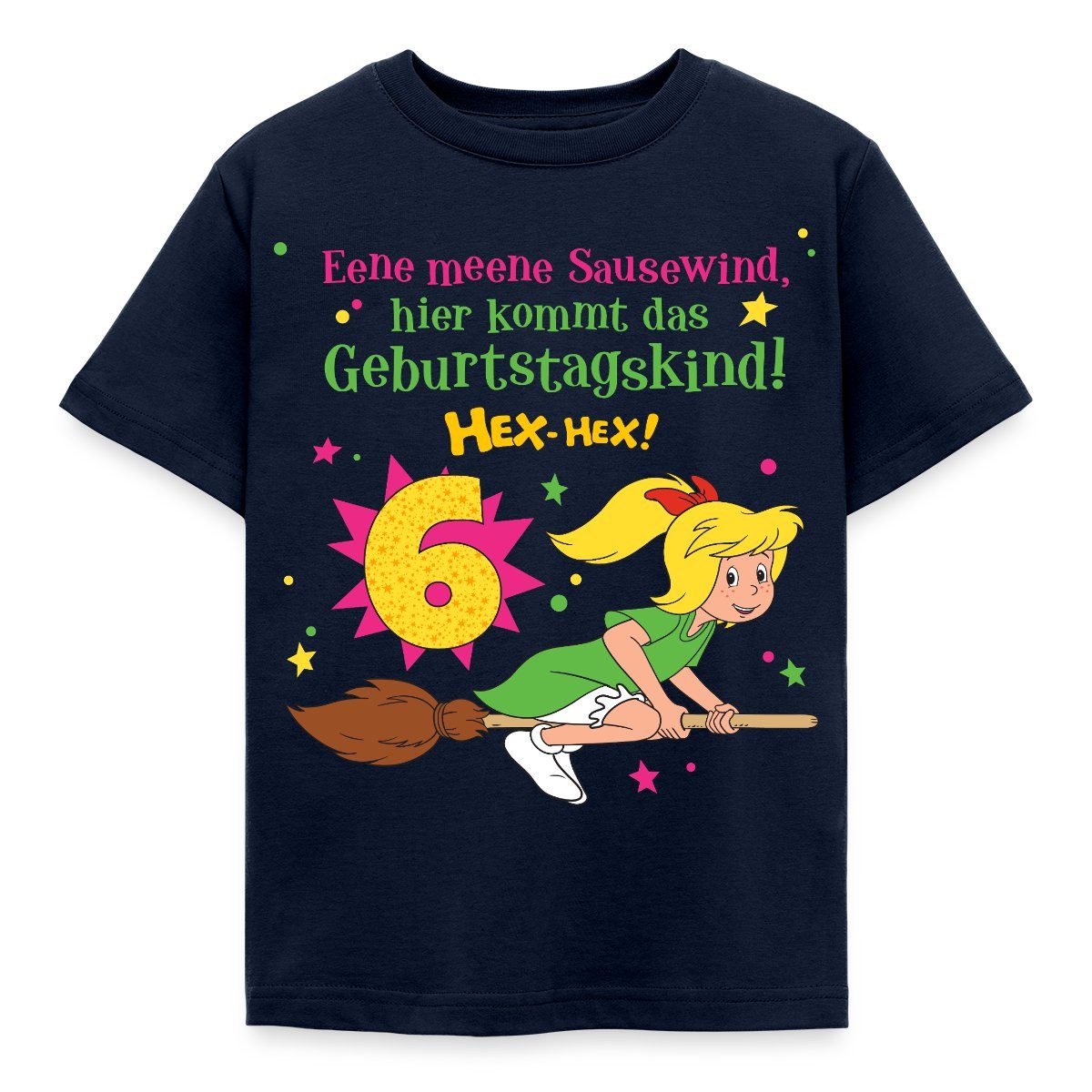 Spreadshirt T-Shirt Bibi Blocksberg Geburtstagsdesign 6 Jahre Kinder T-Shirt (1-tlg) Fällt klein aus. Wir empfehlen, eine Größe größer zu bestellen.