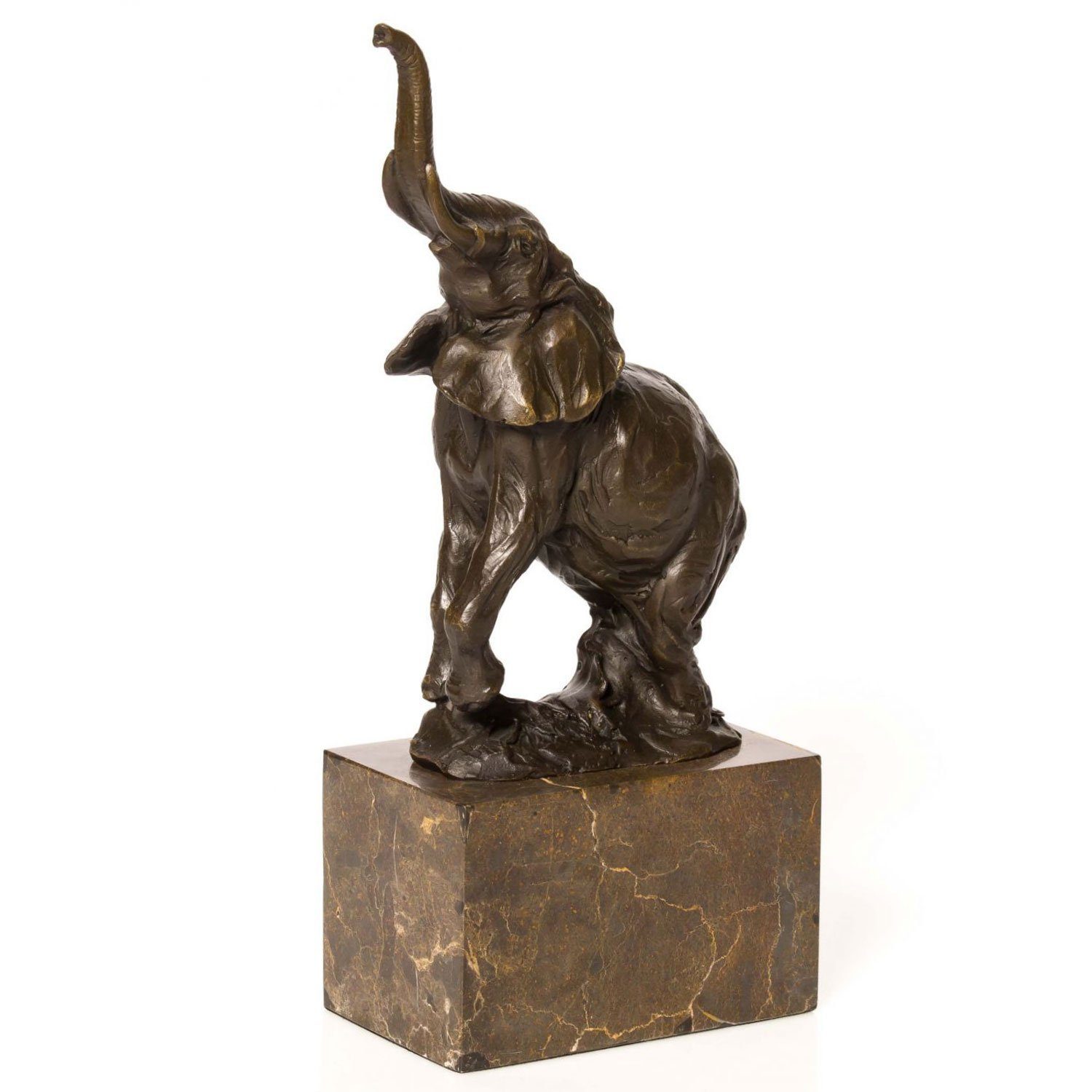 Aubaho Skulptur Bronzeskulptur Elefant Bronze Figur Statue Antik-Stil 30cm