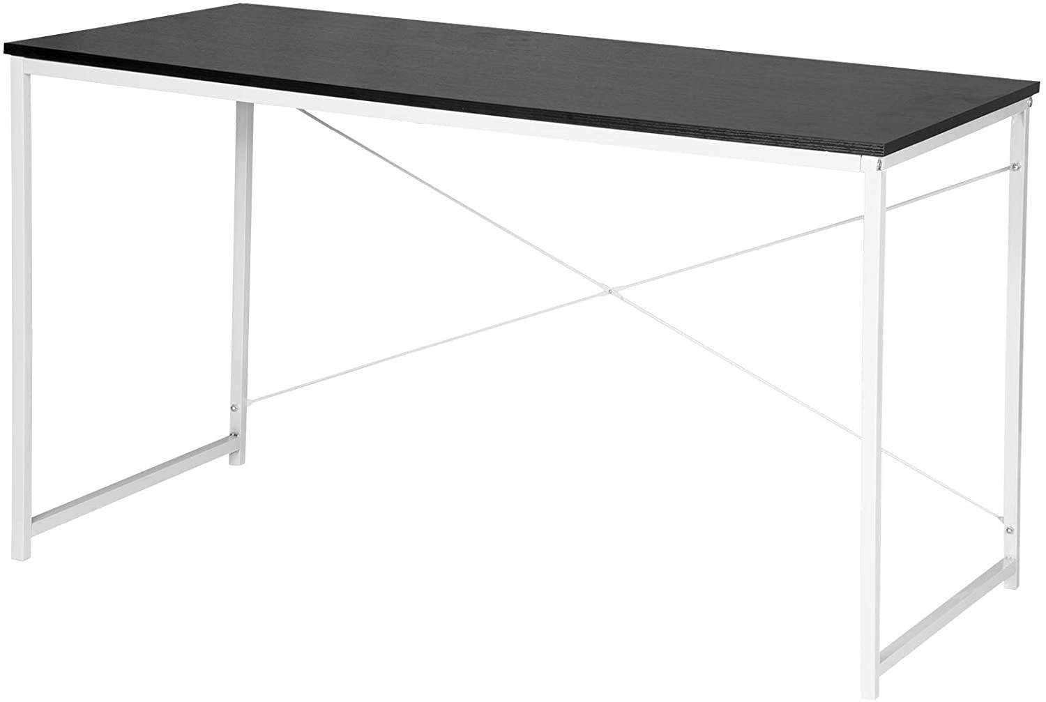 Woltu Schreibtisch (1-St), PC Tisch cm ca.120x60x70 Stahl, und aus Holz schwarz