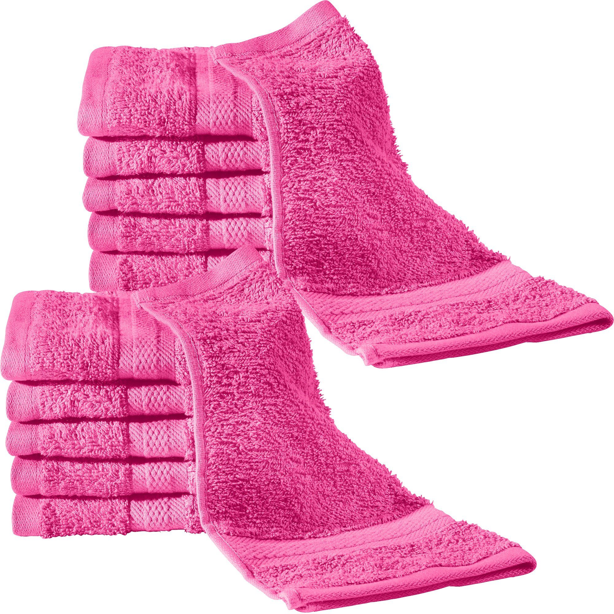 Walk-Frottier pink (12-tlg), 12er-Pack Seiftuch REDBEST Uni Seiftuch "Chicago"