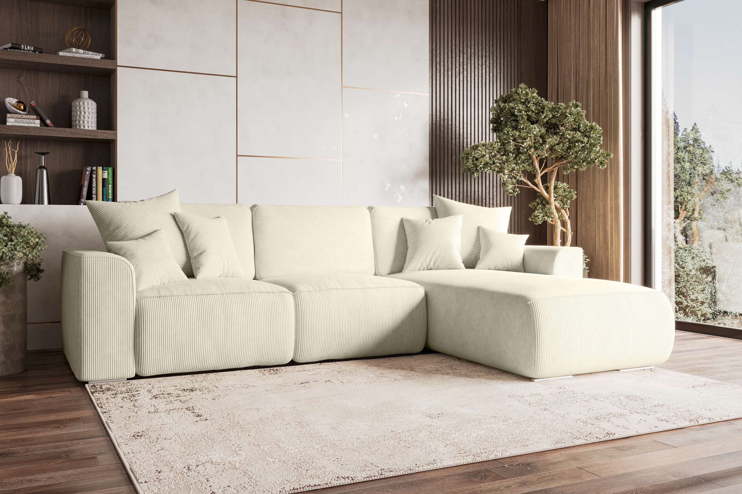 99rooms Ecksofa Gusto, Sofa L-Form, Eckcouch, mit abnehmbaren Kissen, Rundu günstig online kaufen