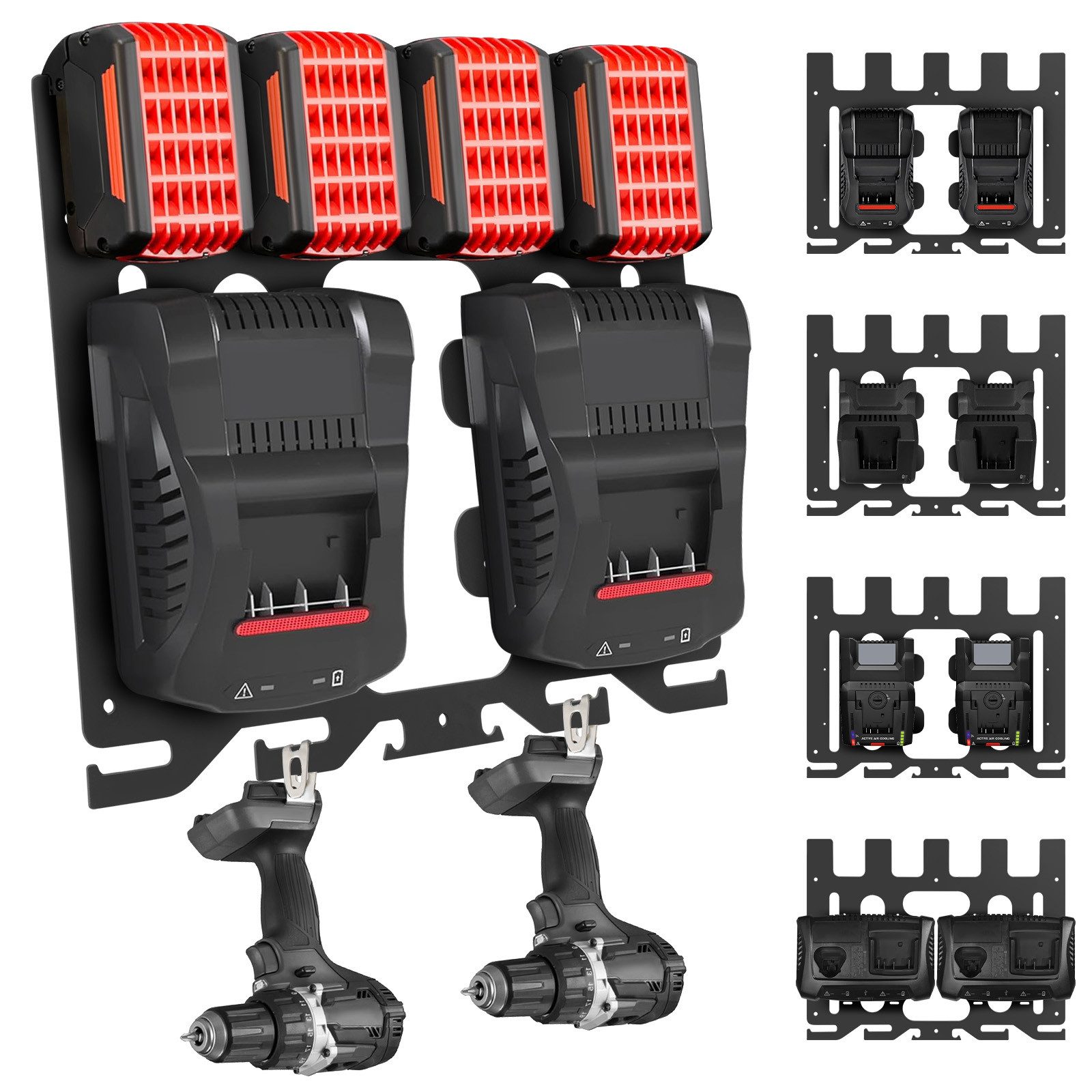 JOYOLEDER Wandhalterung Metall-Wandhalterung für Bosch,Professional Akku und Ladegeräte, (Halterung für Bosch 18V Akkuhalterung,stabil für, Bosch Akku Wandhalterung, Ordnung in Werkstatt und Garage)