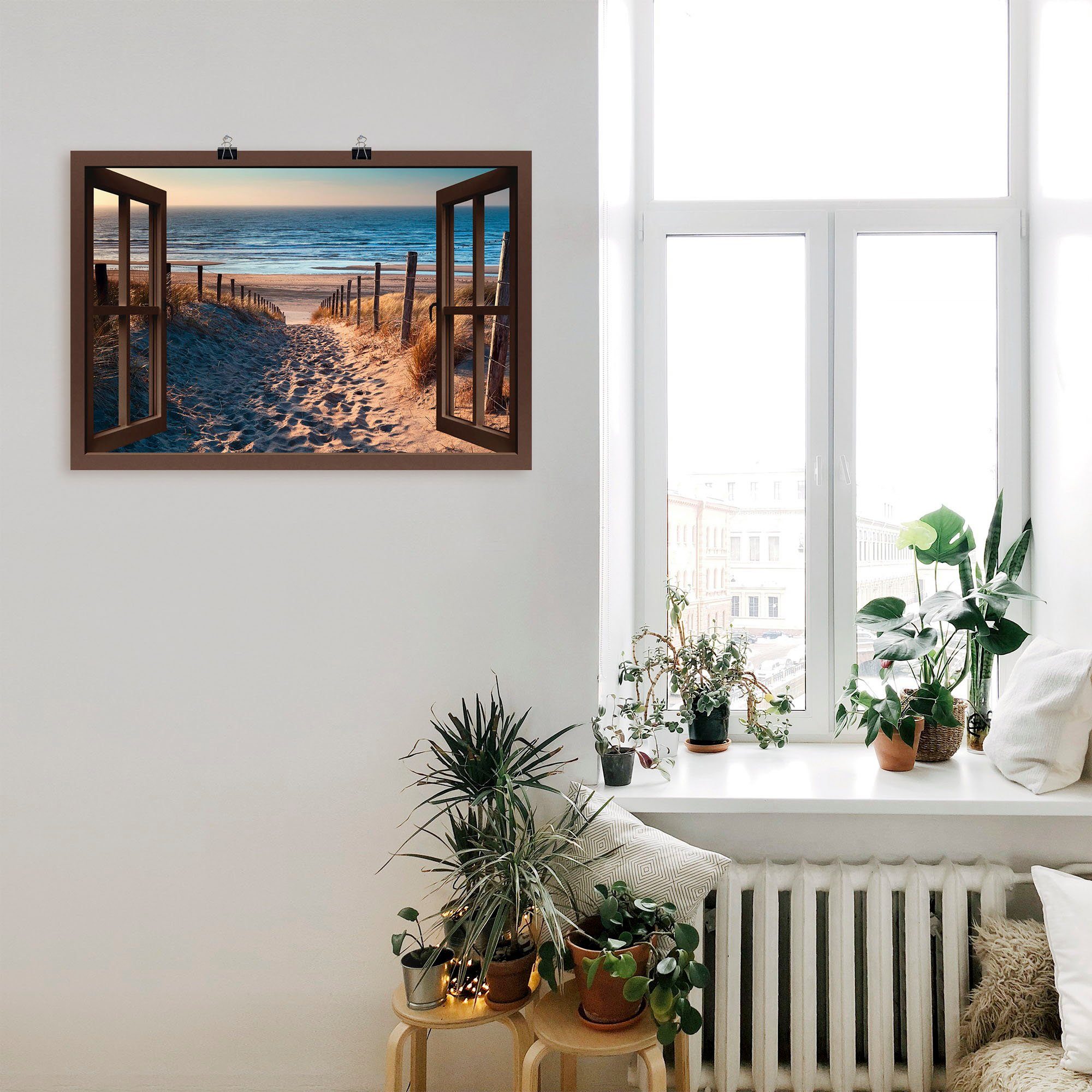 Weg oder Größen (1 Wandaufkleber St), versch. zum Artland Nordseestrand, Wandbild als Fensterblick Leinwandbild, in Poster Strand