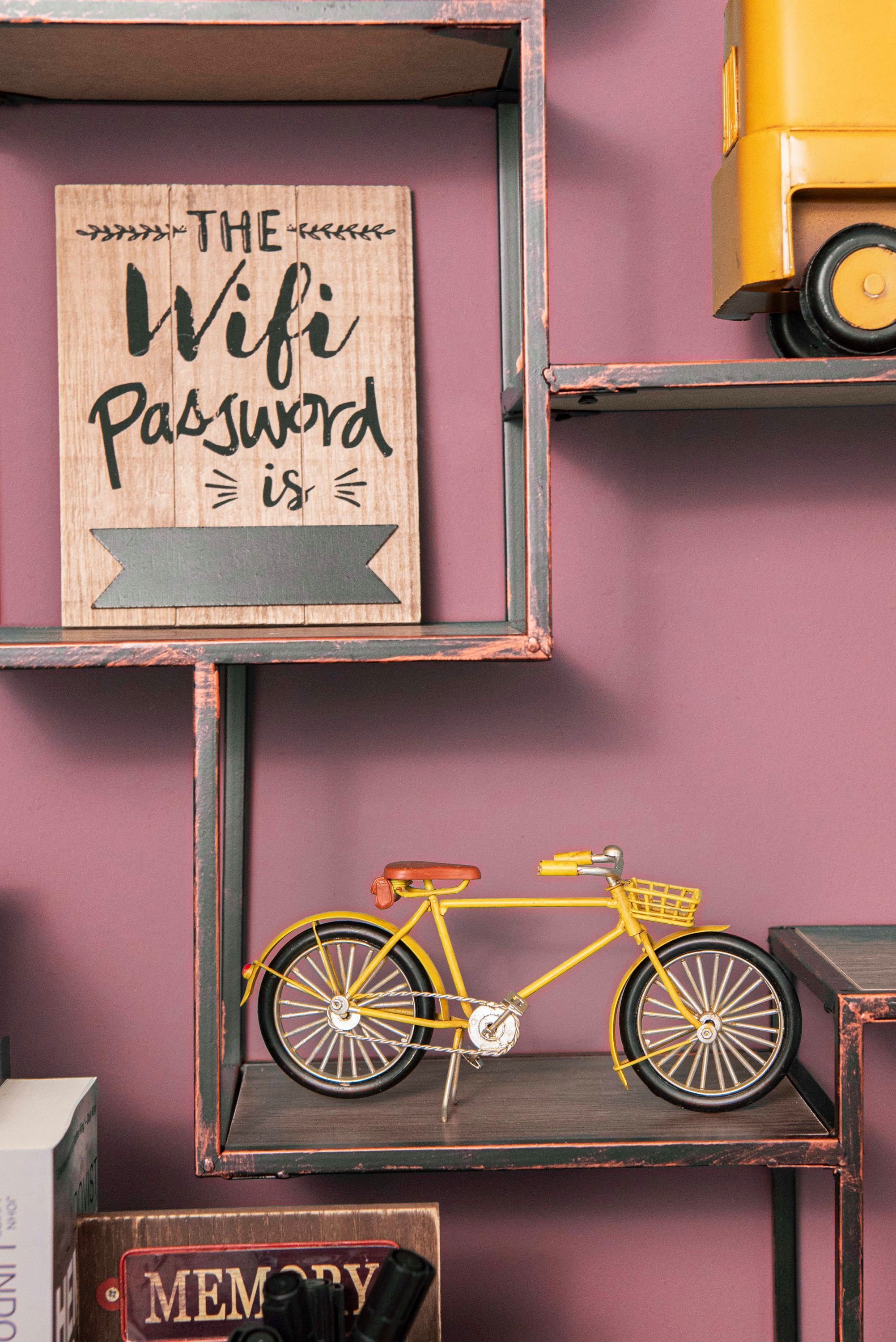 Clayre & Eef Wandbild, Sprüche, Tolles Vintage Retro Metallschild mit Motto Fahrrad... Materia