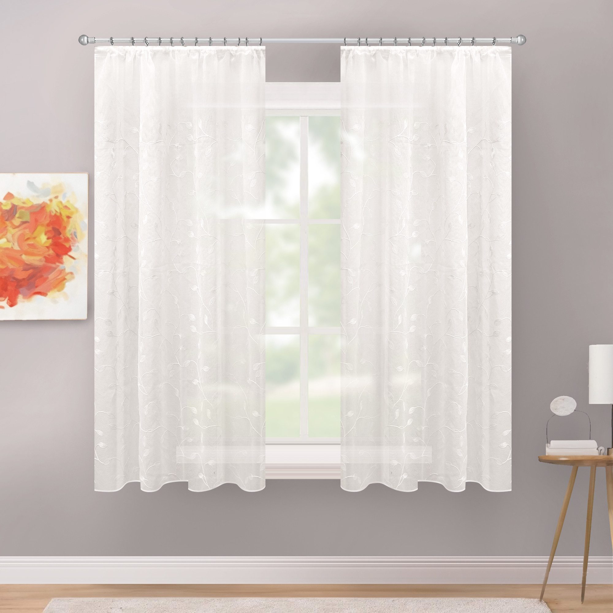 Delindo Lifestyle Gardine Serie Monique (2 St), Kräuselband, halbtransparen günstig online kaufen