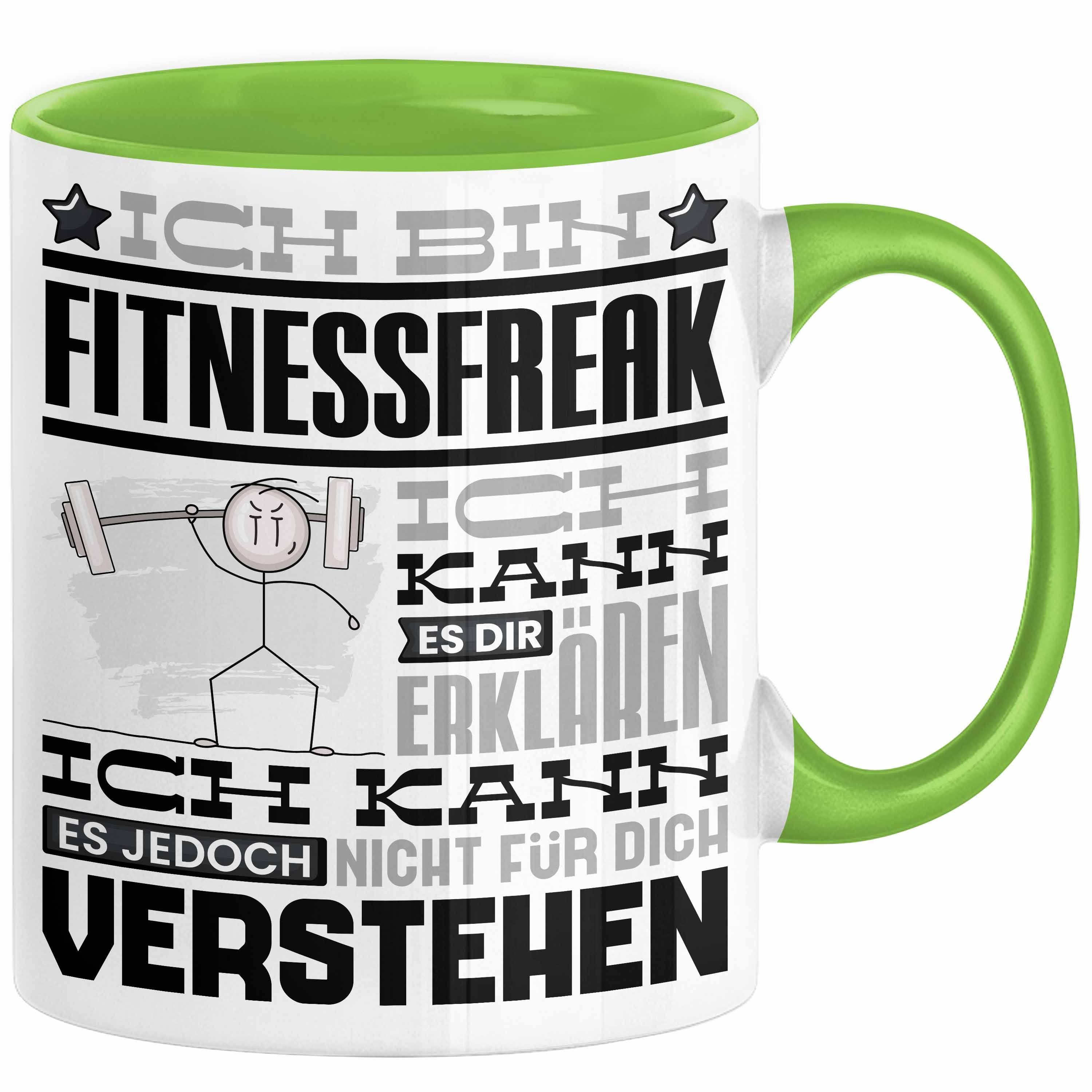 Trendation Tasse Fitnessfreak Geschenk Kaffee-Tasse Geschenkidee für Fitnessfreak Ich B
