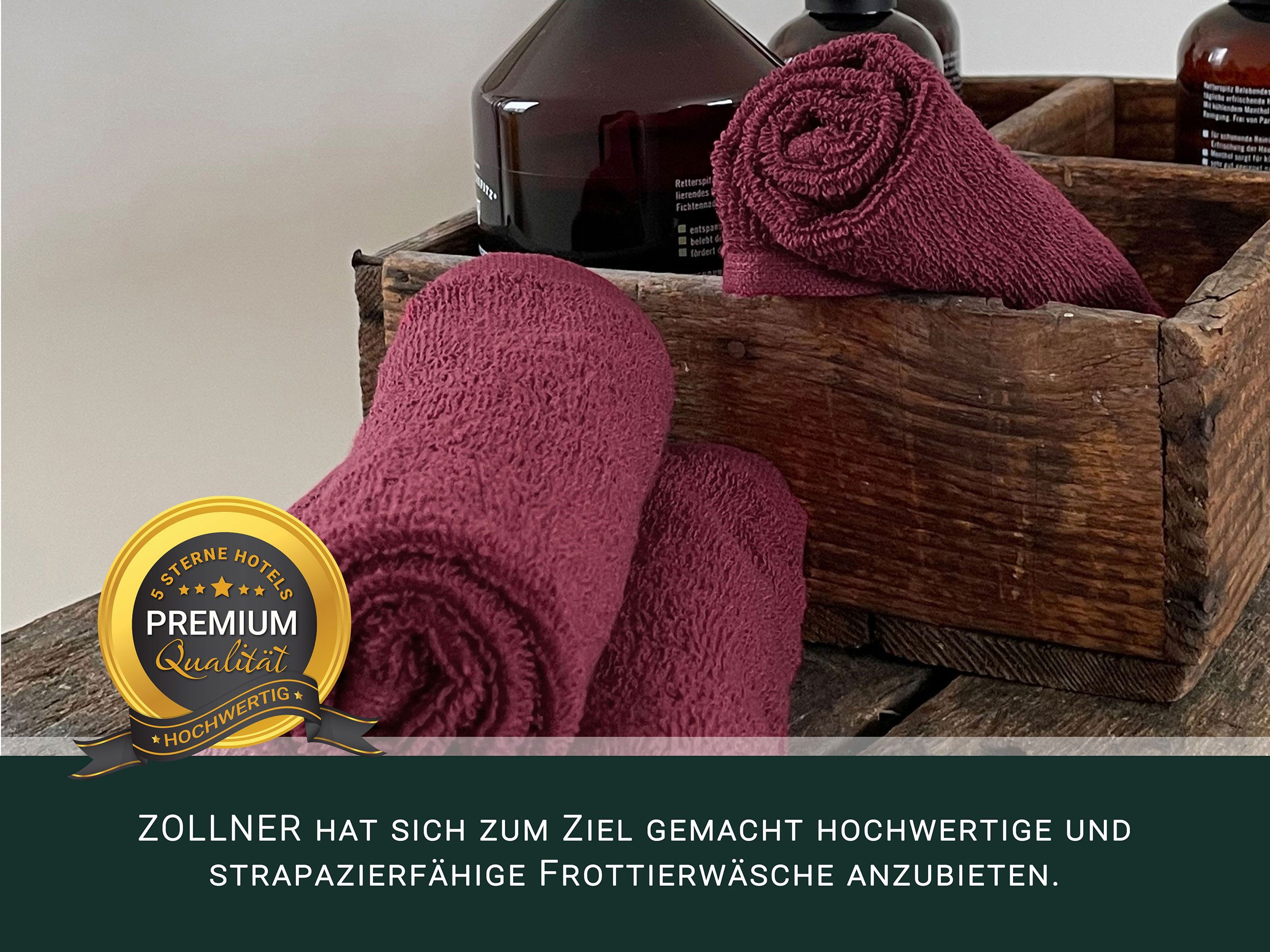 ZOLLNER Gästehandtücher, Walkfrottier (10-St), 30 x 50 cm, 100% Baumwolle, vom Hotelwäschespezialisten