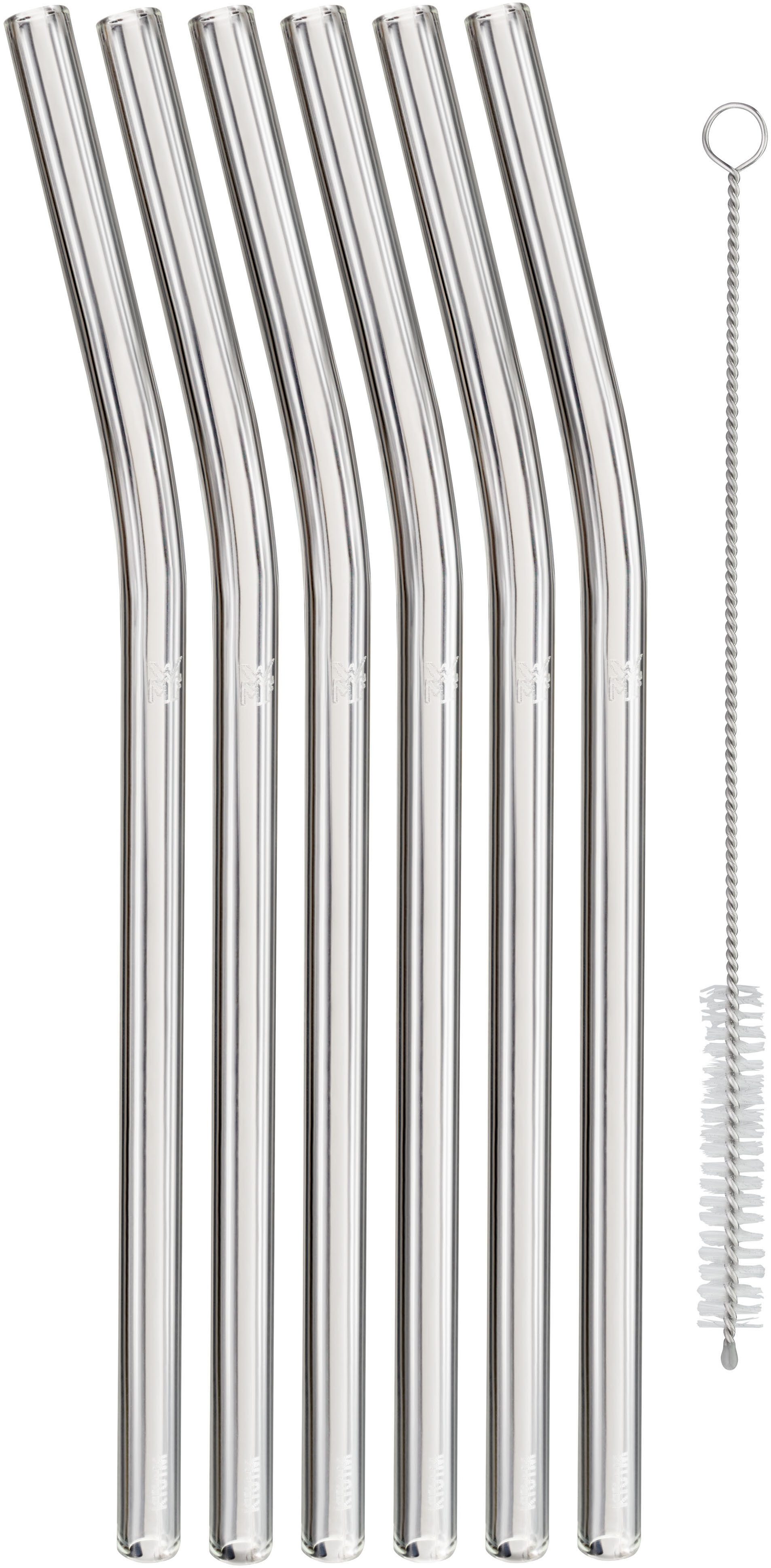 WMF Trinkhalme WMF, (Set, 7-tlg), 6-teiliges Set, 22 cm Длина, inkl. Reinigungsbürste, Borosilikatglas