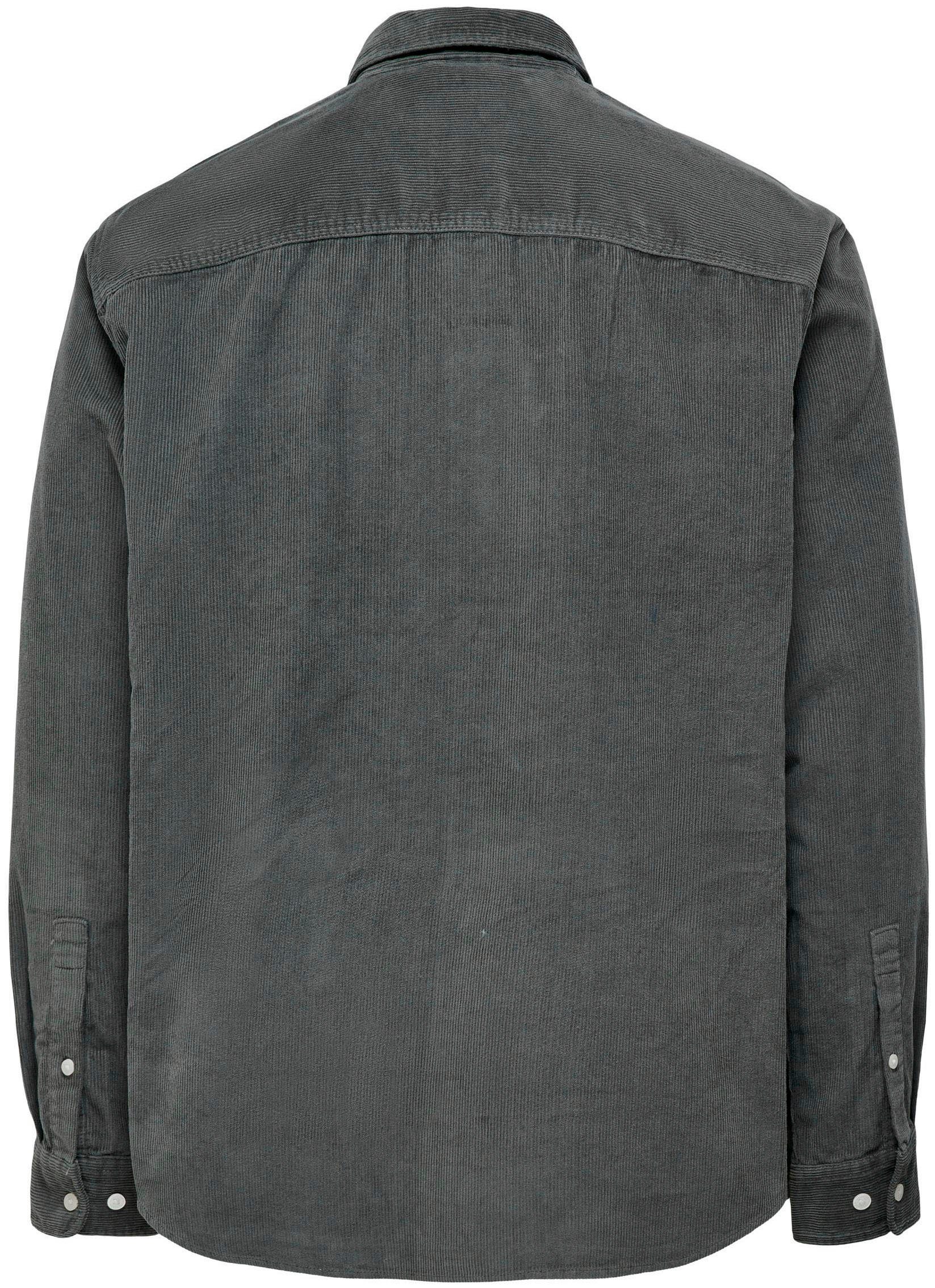 ONLY & SONS Langarmhemd OS Castor ONSALP 2PKT WASHD RLX Gray COR