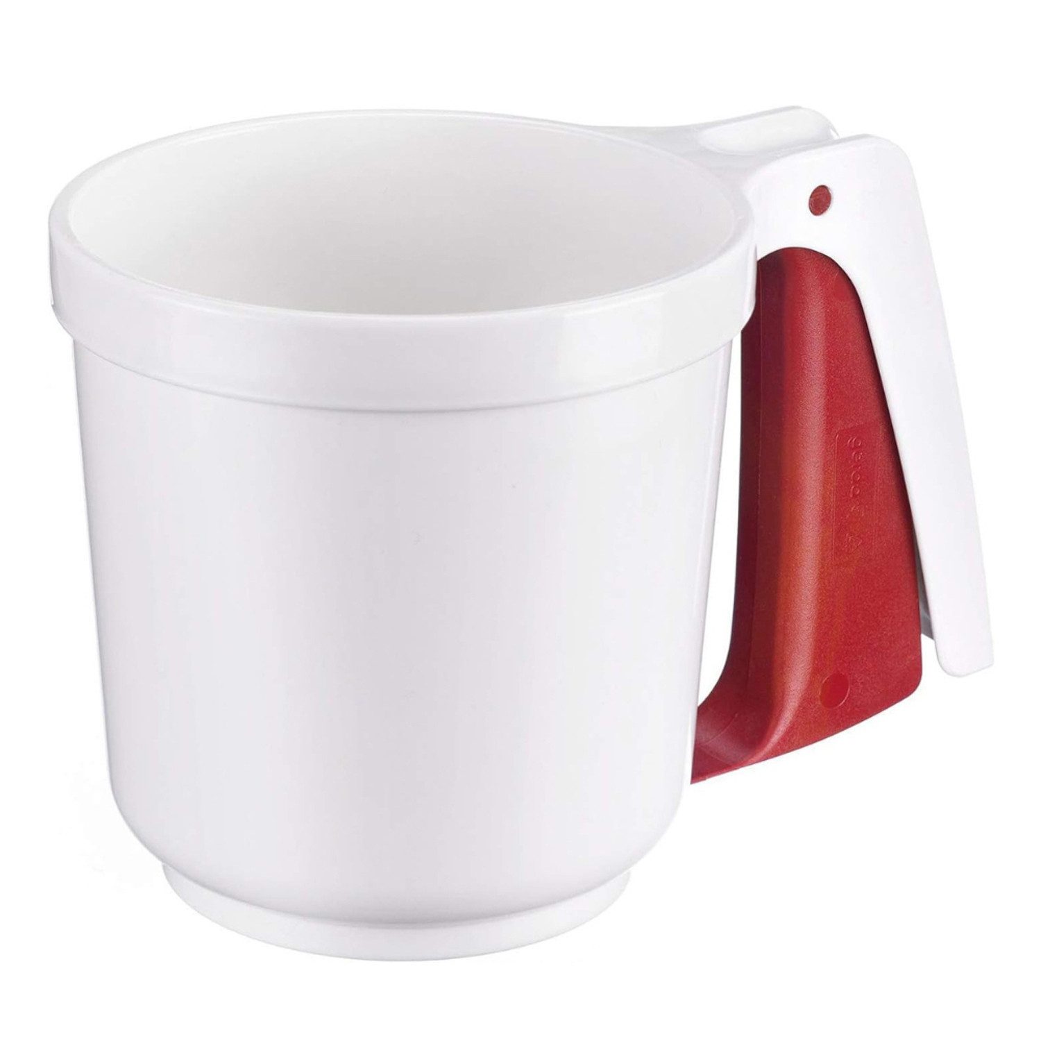 WESTMARK Küchensieb Mehl- und Puderzuckersieb, Mit Griff, Kunststoff, Weiß/Rot, ABS