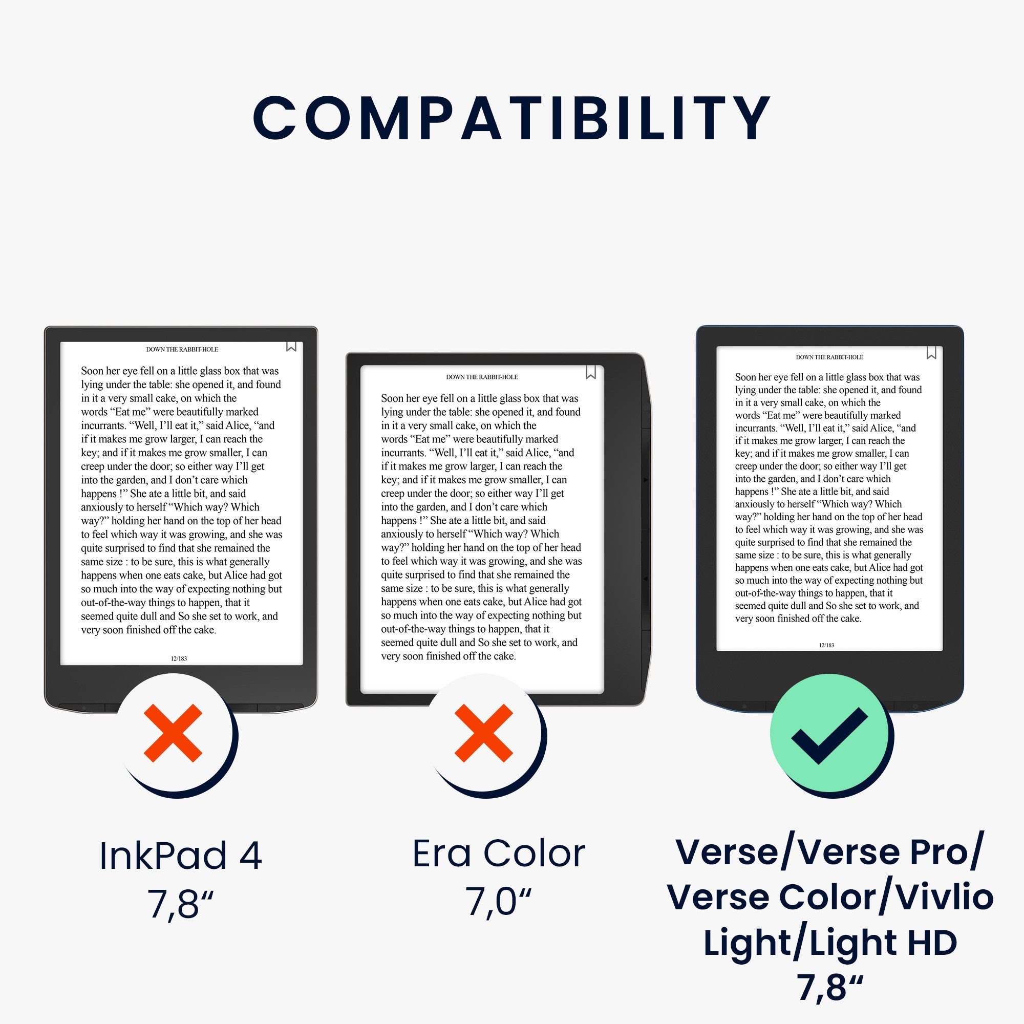 kwmobile E-Reader-Hülle Schutzhülle für Pocketbook Verse / Verse Lite / Verse Pro / Color, Kunstleder Case - eReader Klapphülle mit Auto Sleep Funktion