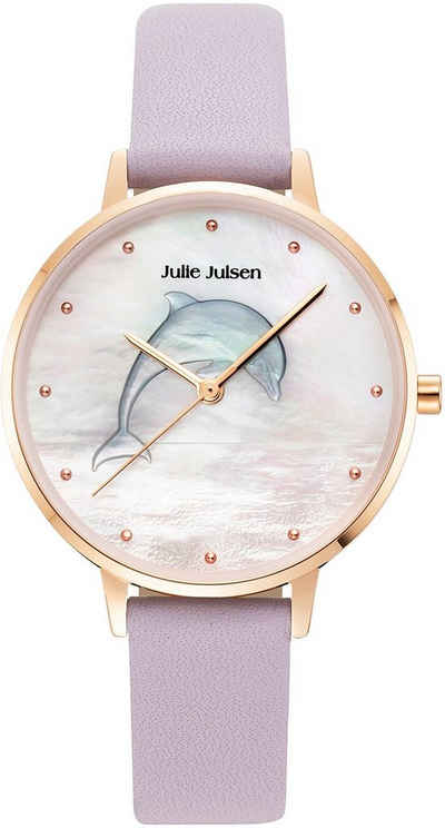 Julie Julsen Quarzuhr Dolphin Lilac, JJW1008RGL-01, Delfin, Delphin