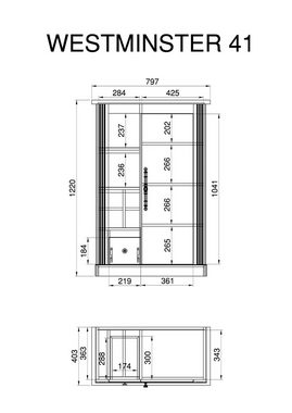 Home affaire Wohnwand Westminster, (Set, 3-St), im romantischen Landhausstil, exclusiv by Otto