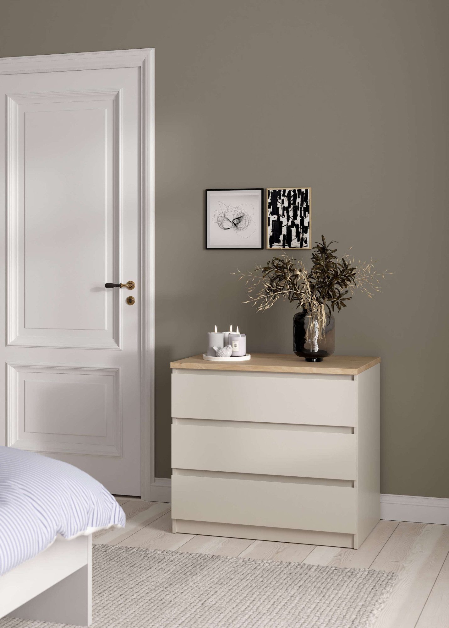 Home affaire Kommode Naia, Modern, mehrere Farben,abgerundete Schubladenkanten auf Metallgleiter