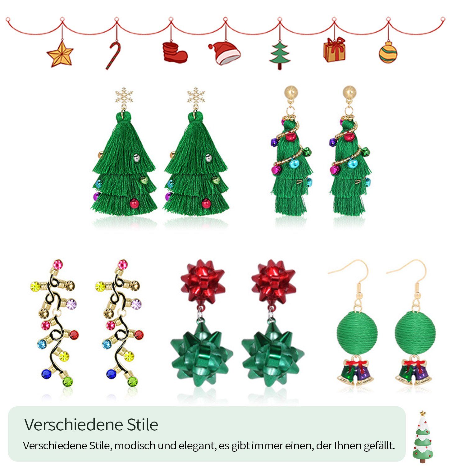 MAGICSHE Paar Ohrringe mit Quaste Weihnachten Party für Ohrhänger Damen Geschenk (1-tlg)