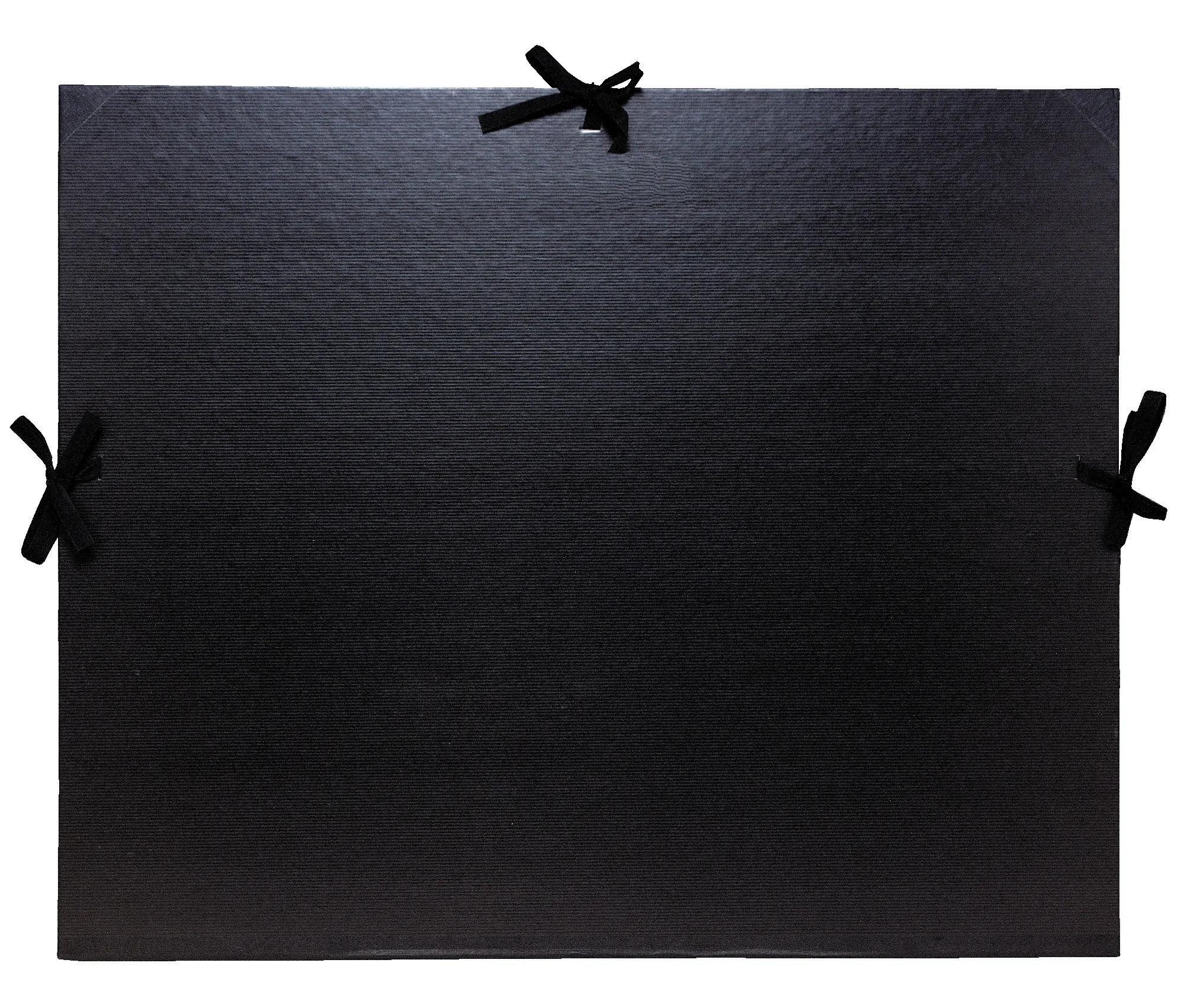 Schreibmappe 5x Zeichenmappe + Schleifchen A3 Kraft schwarz 32x45cm Schwarz 25738E