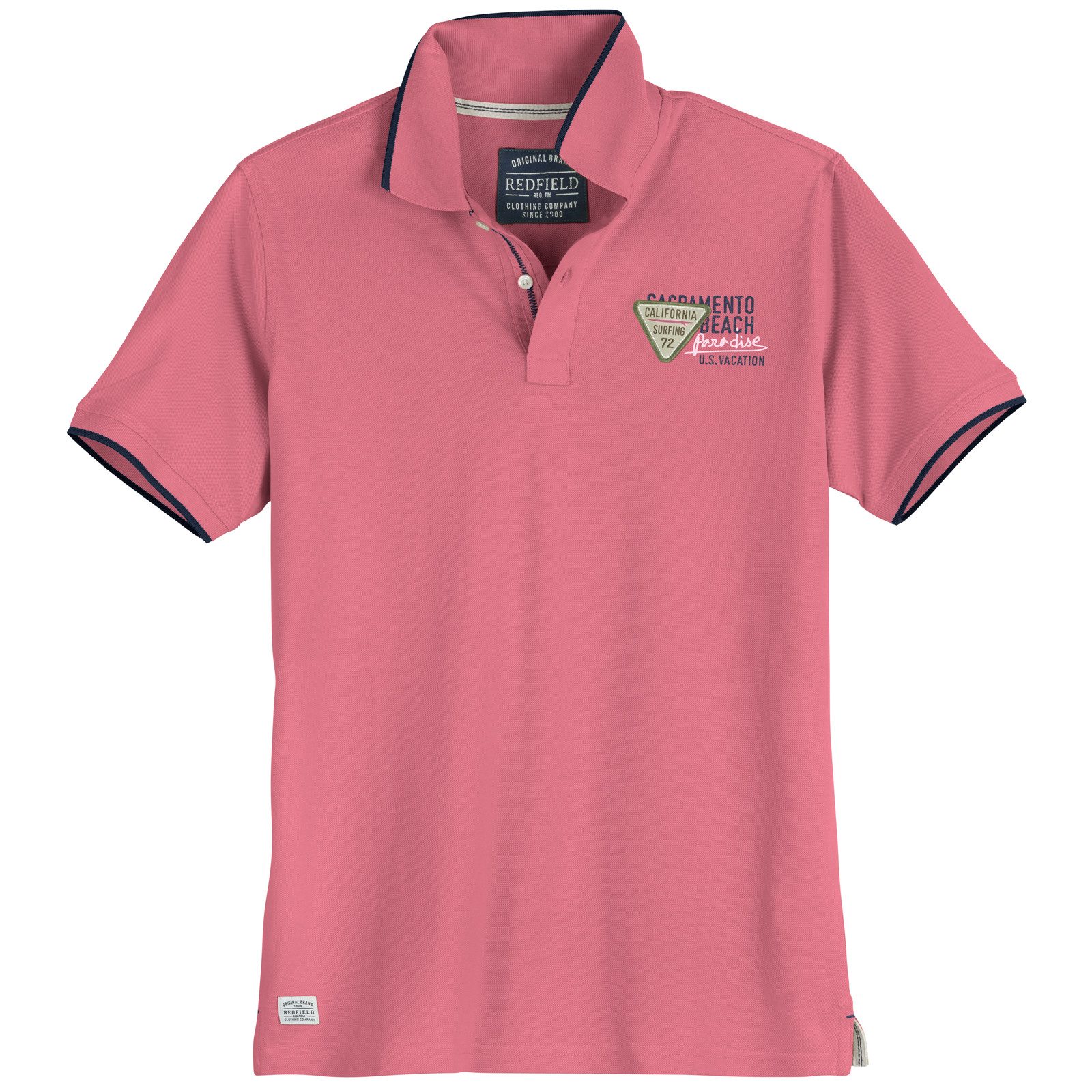 redfield Poloshirt Redfield Übergrößen Poloshirt Brustprint günstig online kaufen