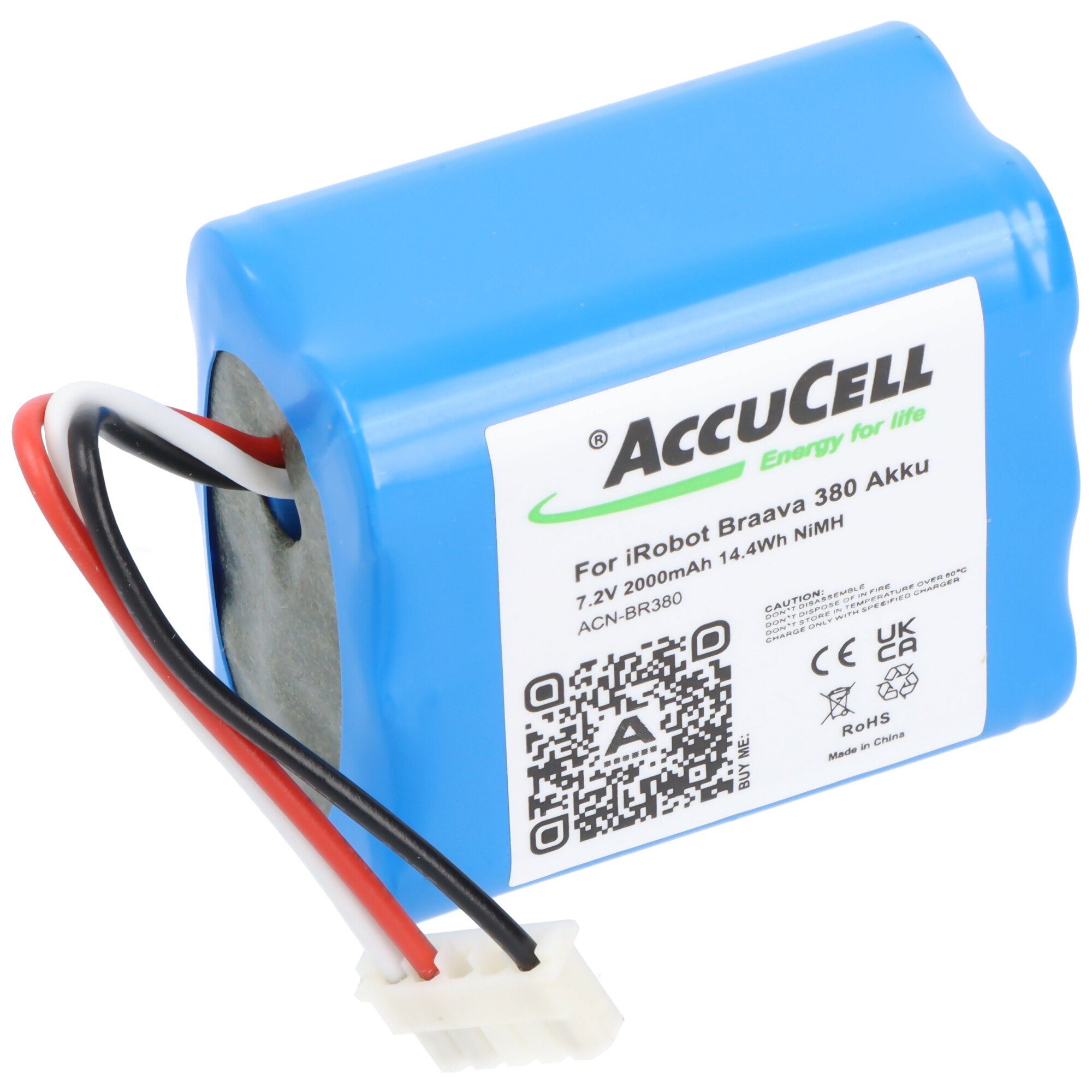 AccuCell 2000mAh Akku passend für den iRobot Braava 380 Akku, 4409709, GPRHC20 Akku 2000 mAh (7,2 V)