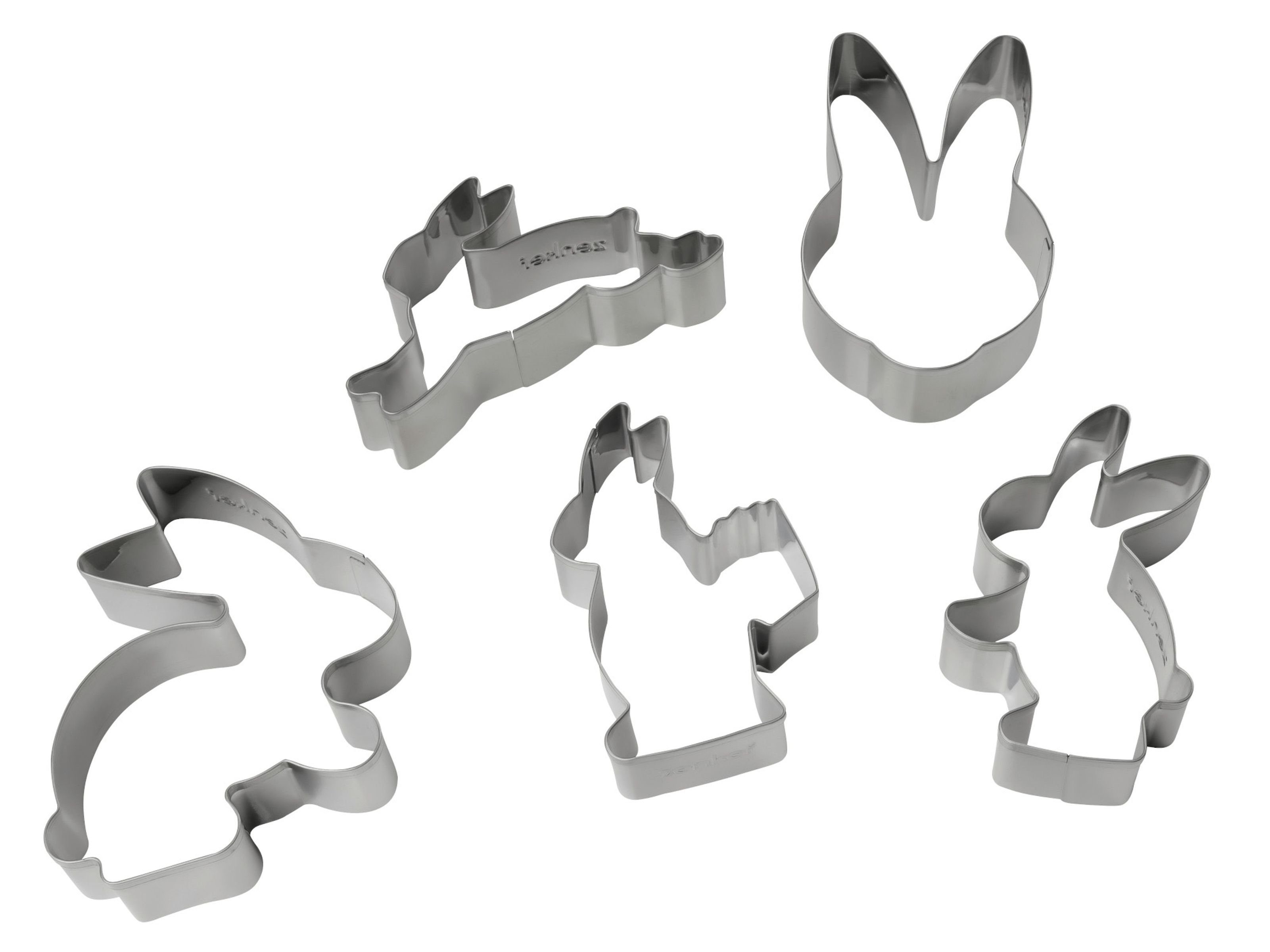 Zenker Ausstechform Zenker 5-tlg. Ausstecher Set Osterhase Ausstechform Keksausstecher