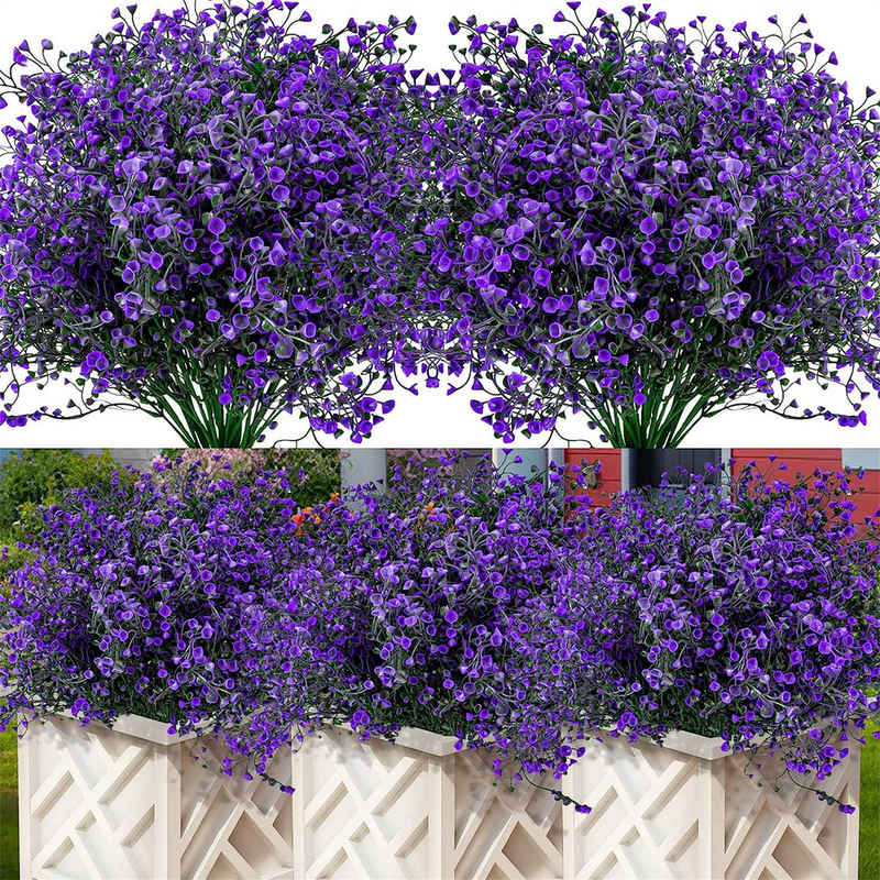 Kunstpflanze 12 pcs Simulierte fuchsiafarbene Weidengrünpflanze zum Aufhängen, yozhiqu, Künstliche Blumen für den Außenbereich, wetterfeste Balkonpflanzen