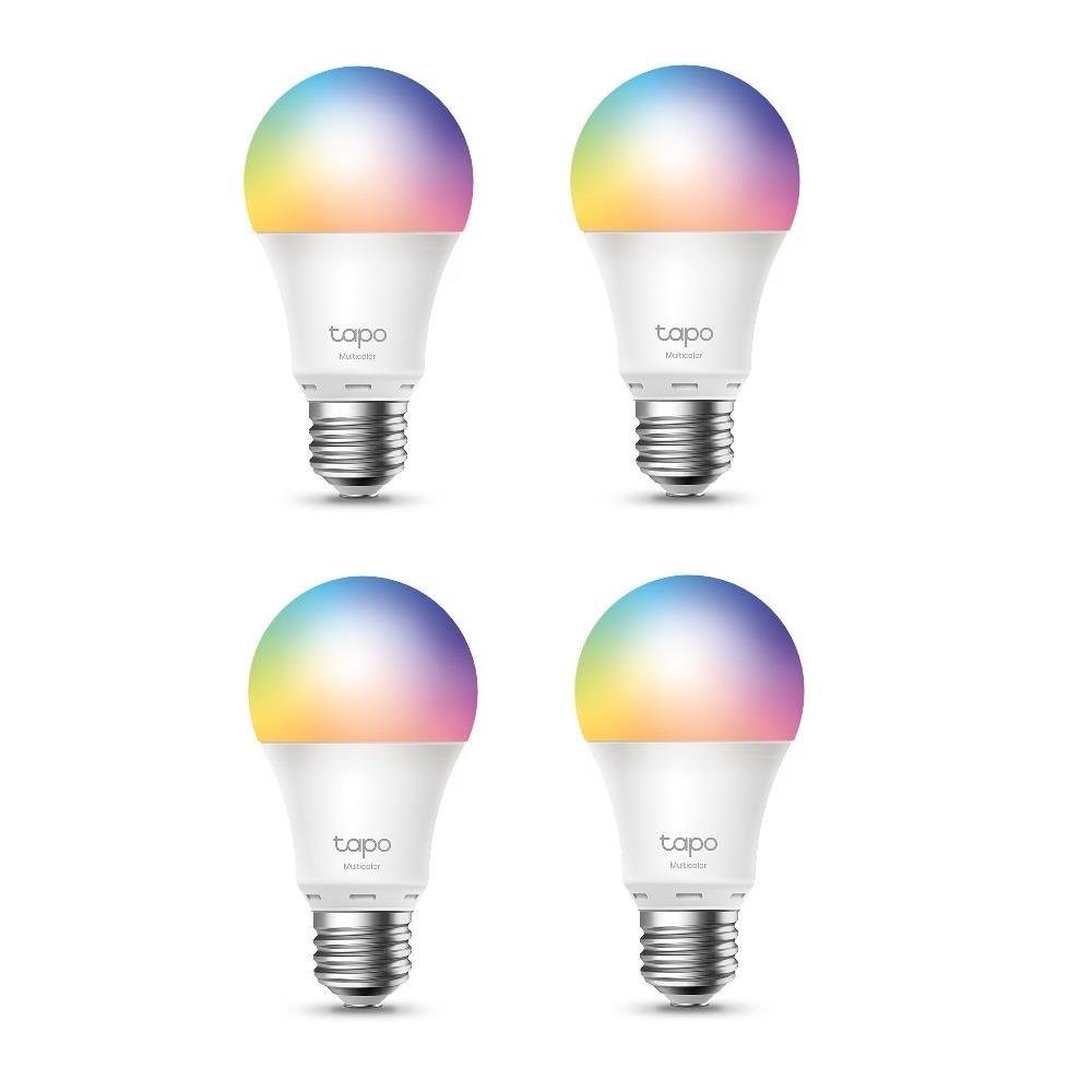 tp-link Smarte LED-Leuchte Tapo L530E, LED fest integriert, Smart, E27, mit Helligkeitsstufen, Lichttemperatur und Farbe, 4er Pack