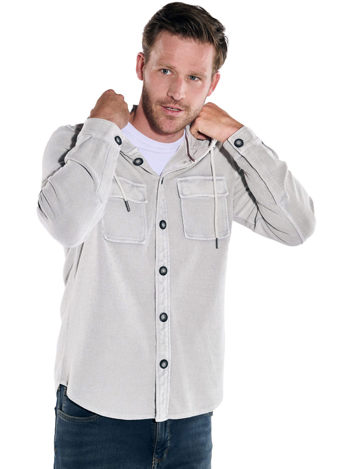 Engbers Sweatshirt engbers Herren Overshirt regular, Silbergrau günstig online kaufen