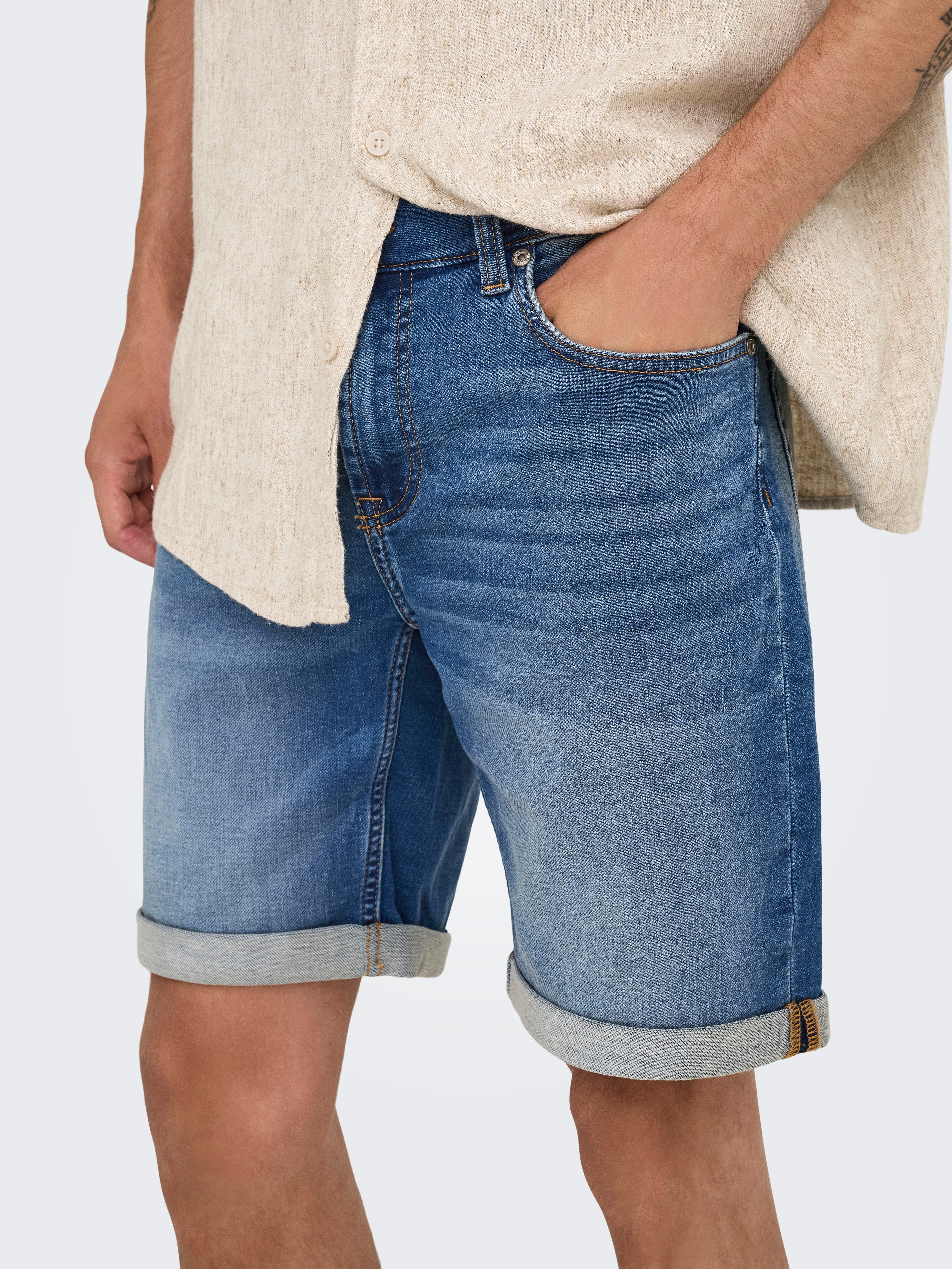 ONLY & SONS Jeansshorts ONSPLY JOG MBD 0024 ANA DNM SHORTS NOOS Baumwollmischung, regular fit