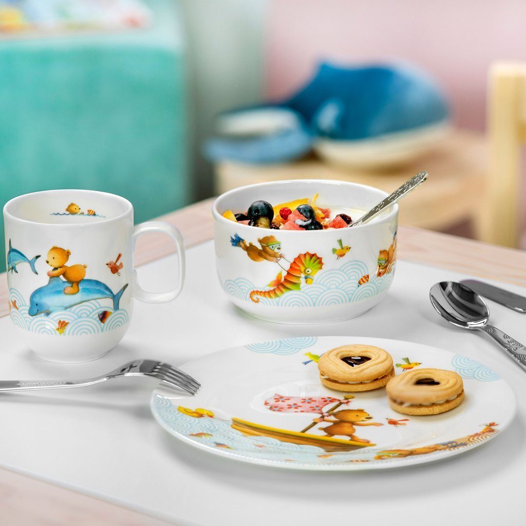 Villeroy & Boch Kindergeschirr-Set Kiddys Set (7-tlg), 1 Personen, Porzellan, Premium Porcelain, spülmaschinenfest, Made in Germany