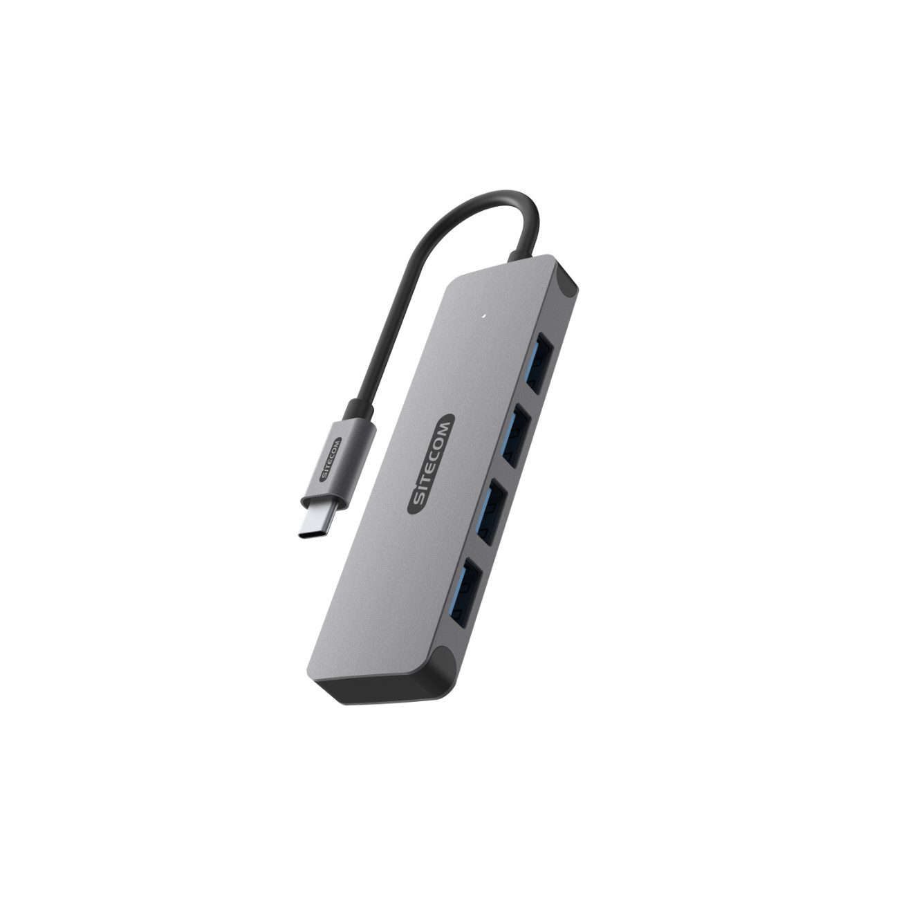 Sitecom CN-5009 USB-Adapter USB-C Stecker zu USB-A Buchse, 15 cm, USB-C zu 4x USB-A 3.0 Hub mit 5 Gbit/s und Ladefunktion