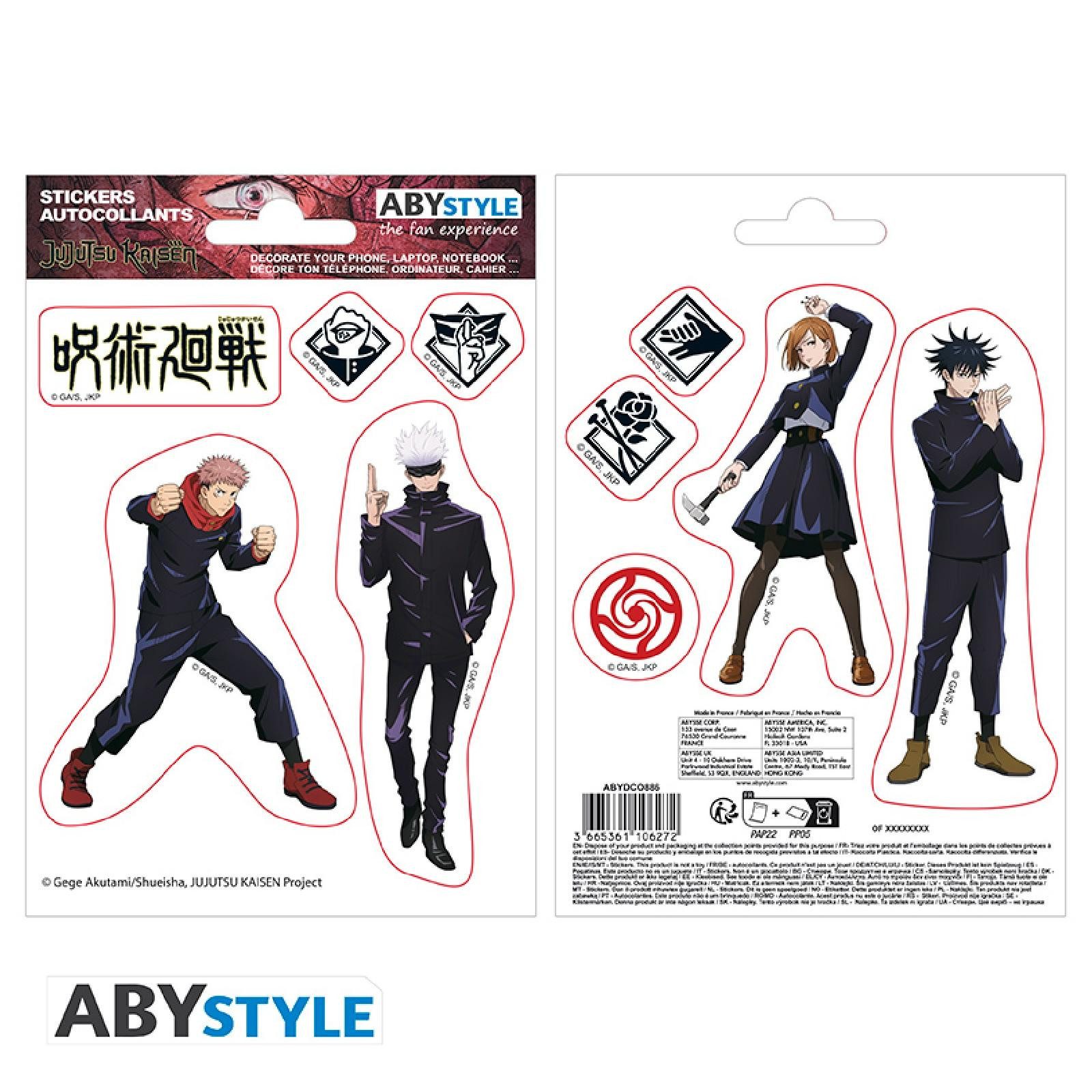 ABYstyle Merchandise-Figur JUJUTSU KAISEN - Stickers - 16x11cm/ 2 sheets - Tokyo Jujutsu High