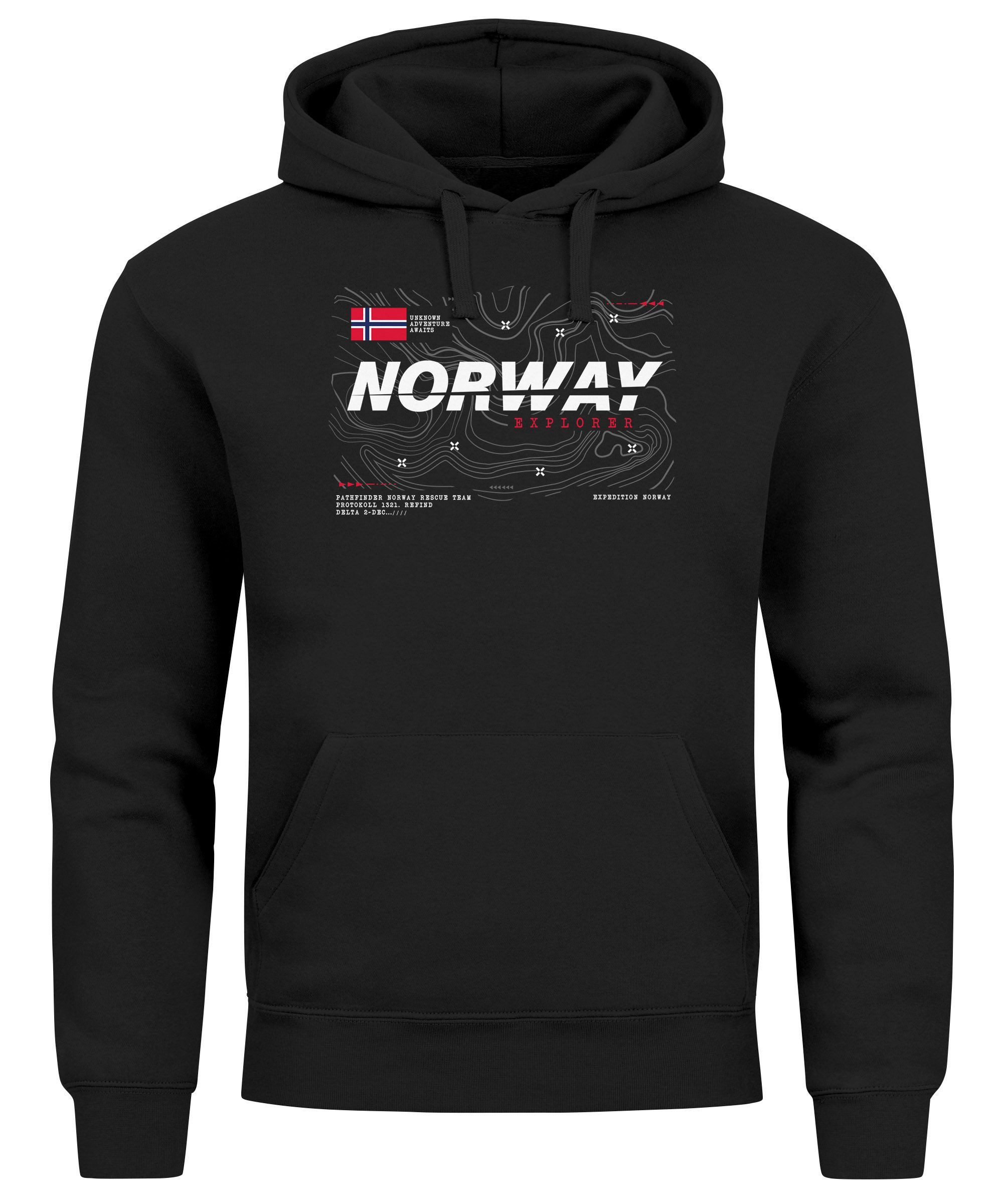 Neverless Hoodie Hoodie Herren Print Norwegen günstig online kaufen