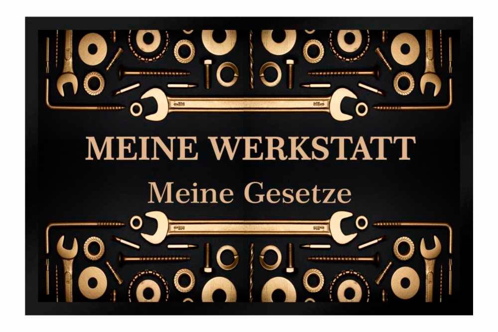 Ladreas Fußmatte Schmutzfangmatte Meine Werkstatt Meine Gesetze F671, 60x40