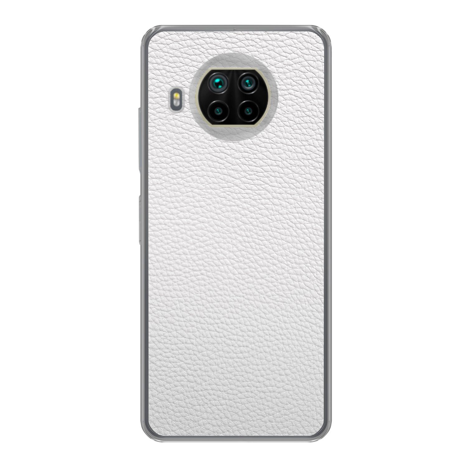 MuchoWow Handyhülle für Xiaomi Mi 10T Lite 5G Leder - Strukturiert - Leder-Optik - Weiß, Phone Case, Silikon, Schutzhülle Dünn