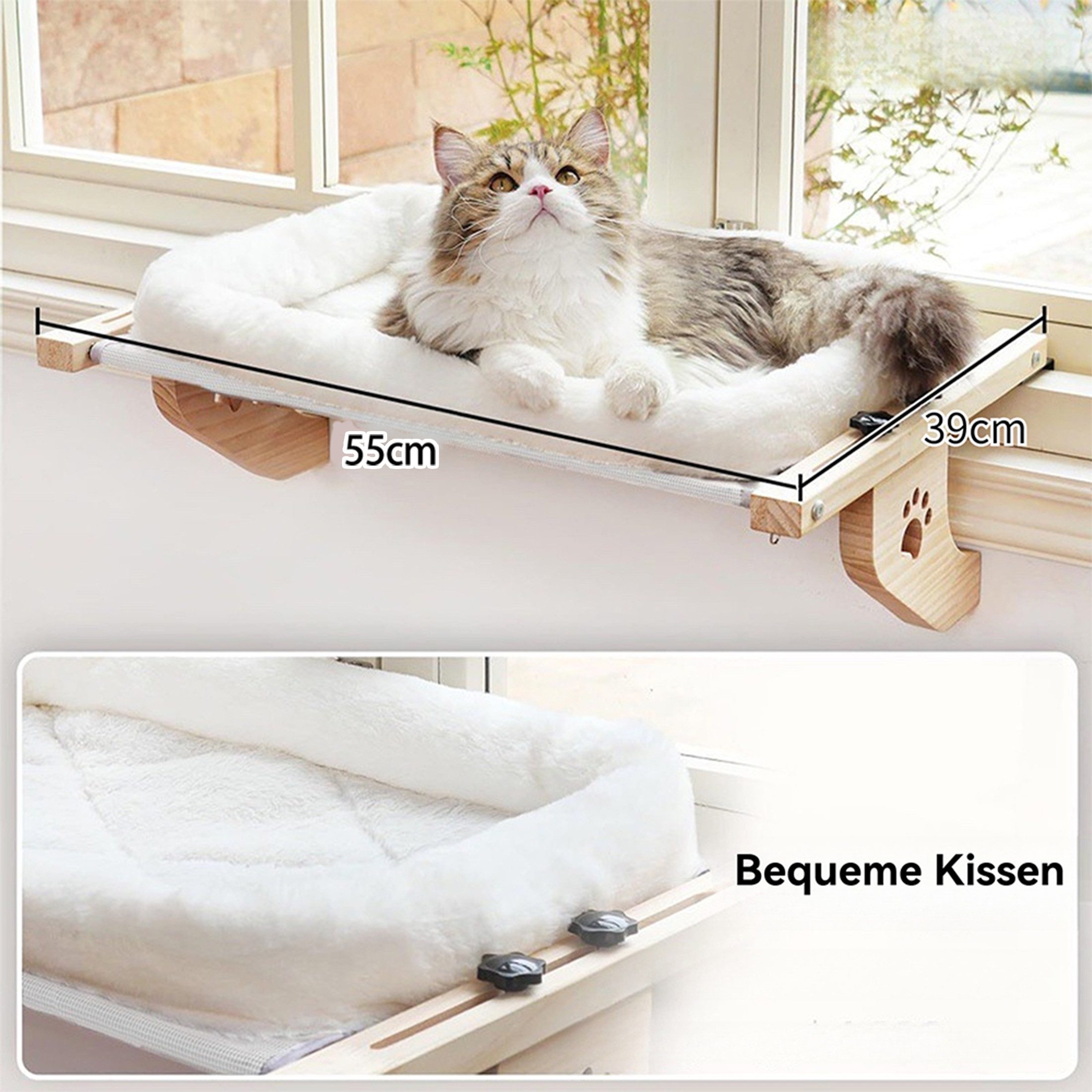 YINDN Tierbett Katzenbetten, Katzenhängematte Fensterliege, Liegemulde günstig online kaufen