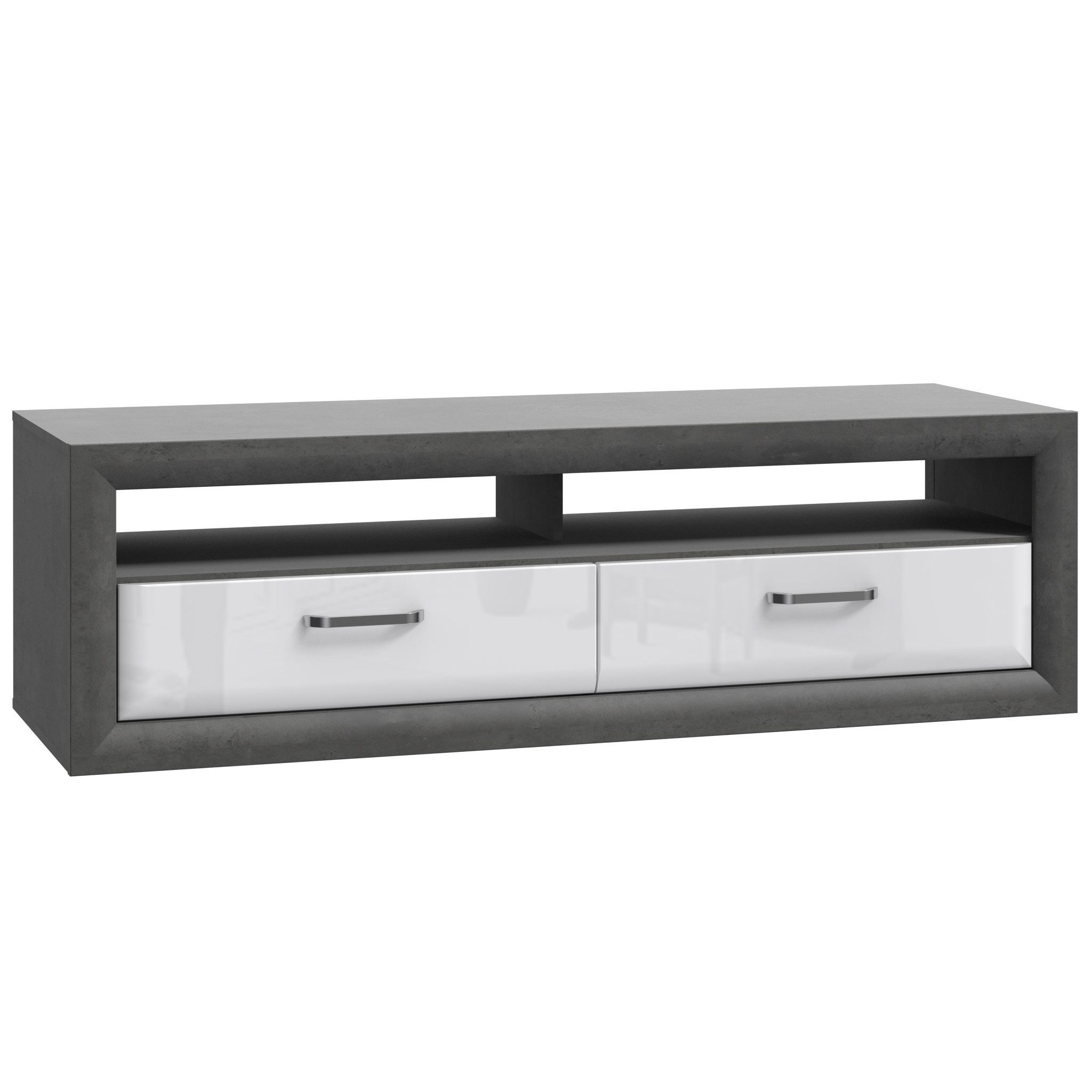 Newroom Lowboard Medina, TV Lowboard Betonoptik Modern TV Schrank Fernsehtisch Wohnzimmer