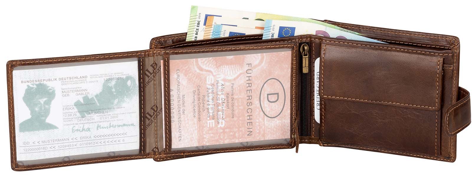 Wild Things Only !!! Geldbörse RFID echt Leder Portemonnaie Geldbörse Riegelbörse Herren Querformat, RFID Schutz – Bild 4 von 5