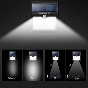 oyajia LED Solarleuchte 4er 30LEDs Solarlampe mit Bewegungsmelder Wandleuchte Strahler, LED fest integriert, Tageslichtweiß, IP65 Außenleuchte Gartenlampe Strahler Lampe Licht