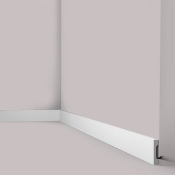 NOËL & MARQUET by nmc Sockelleiste FD7S Polystyrol 70 x 15 x 2000 mm Weiß Fußleiste Fußbodenleiste